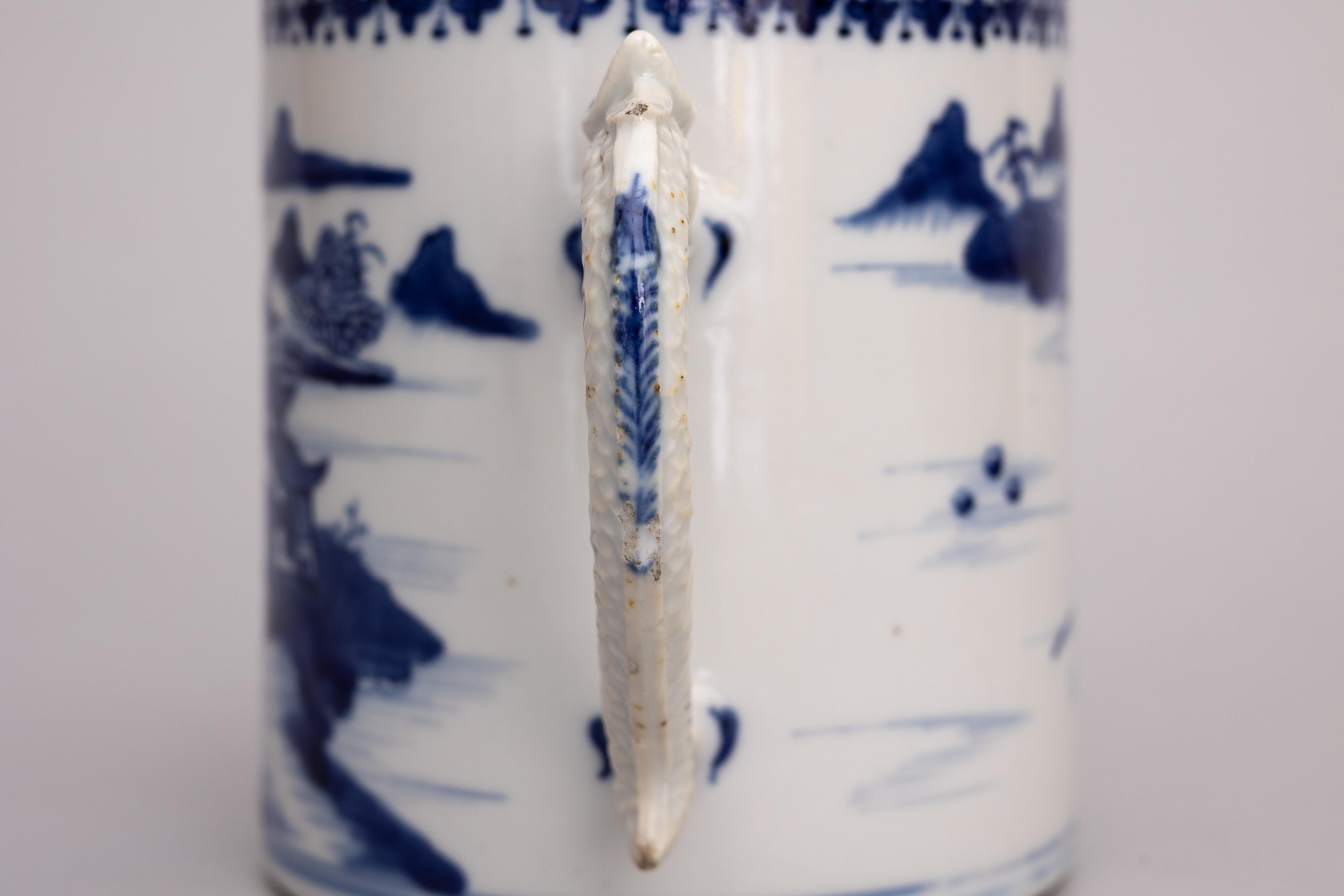 18th Century Blue and White Chinese Export Porcelain Mug 3