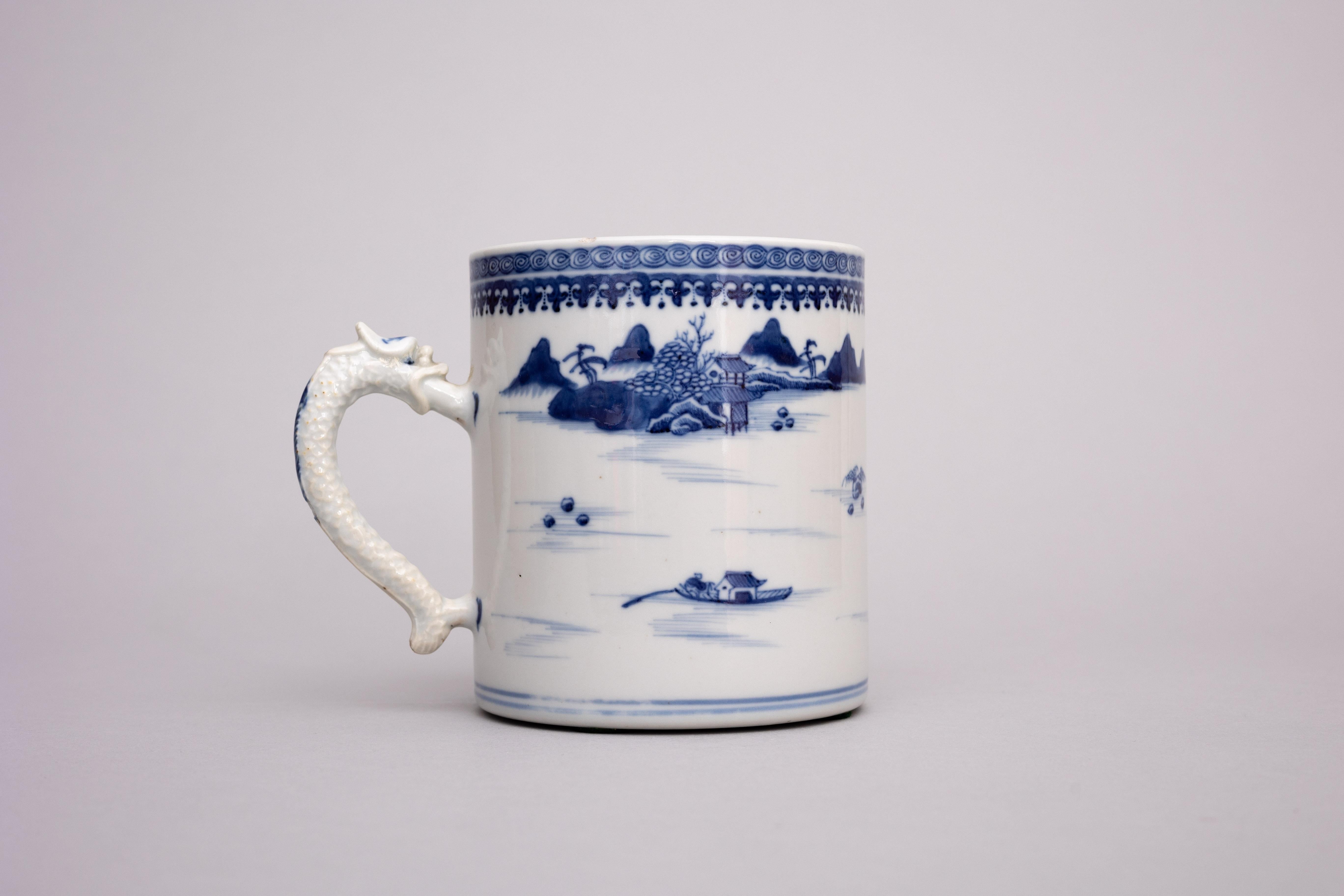 blue and white porcelain mugs