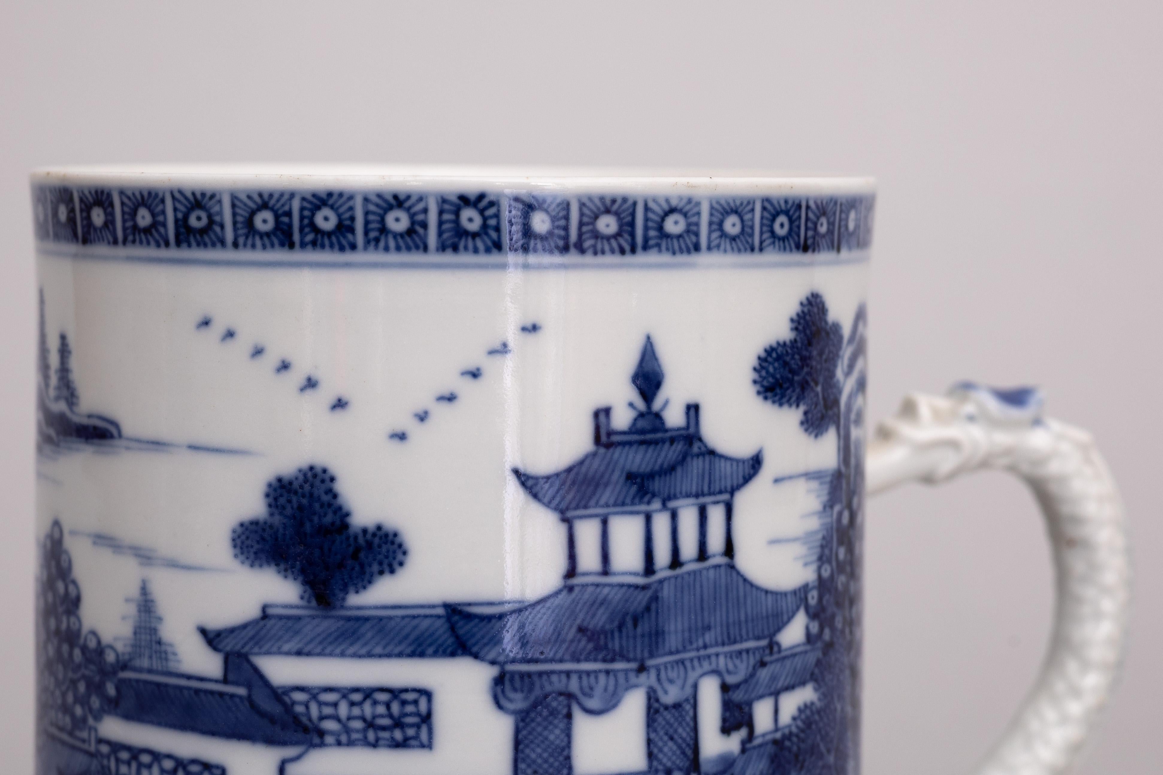 18th Century Blue and White Chinese Export Porcelain Mug 1