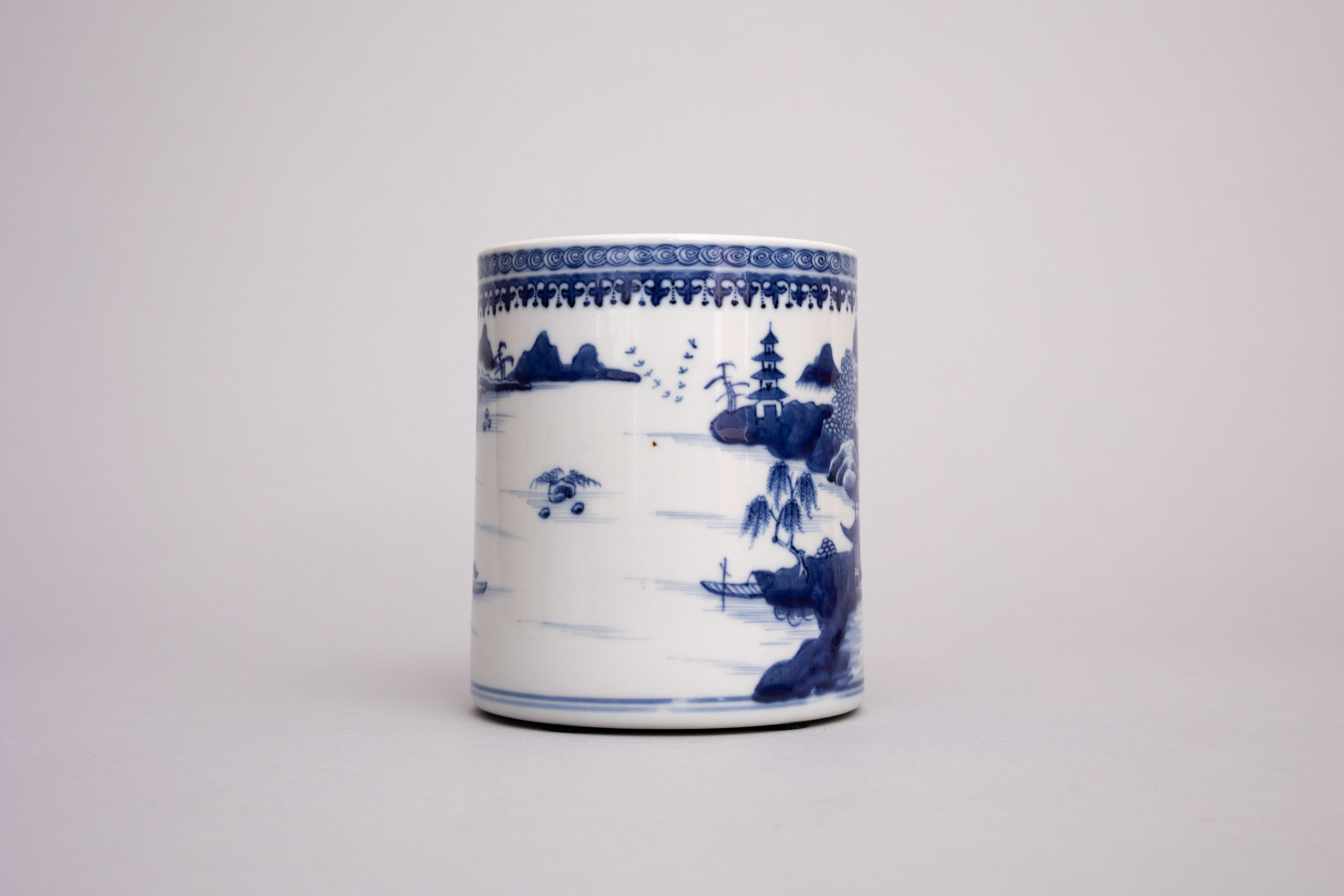 blue and white china mugs