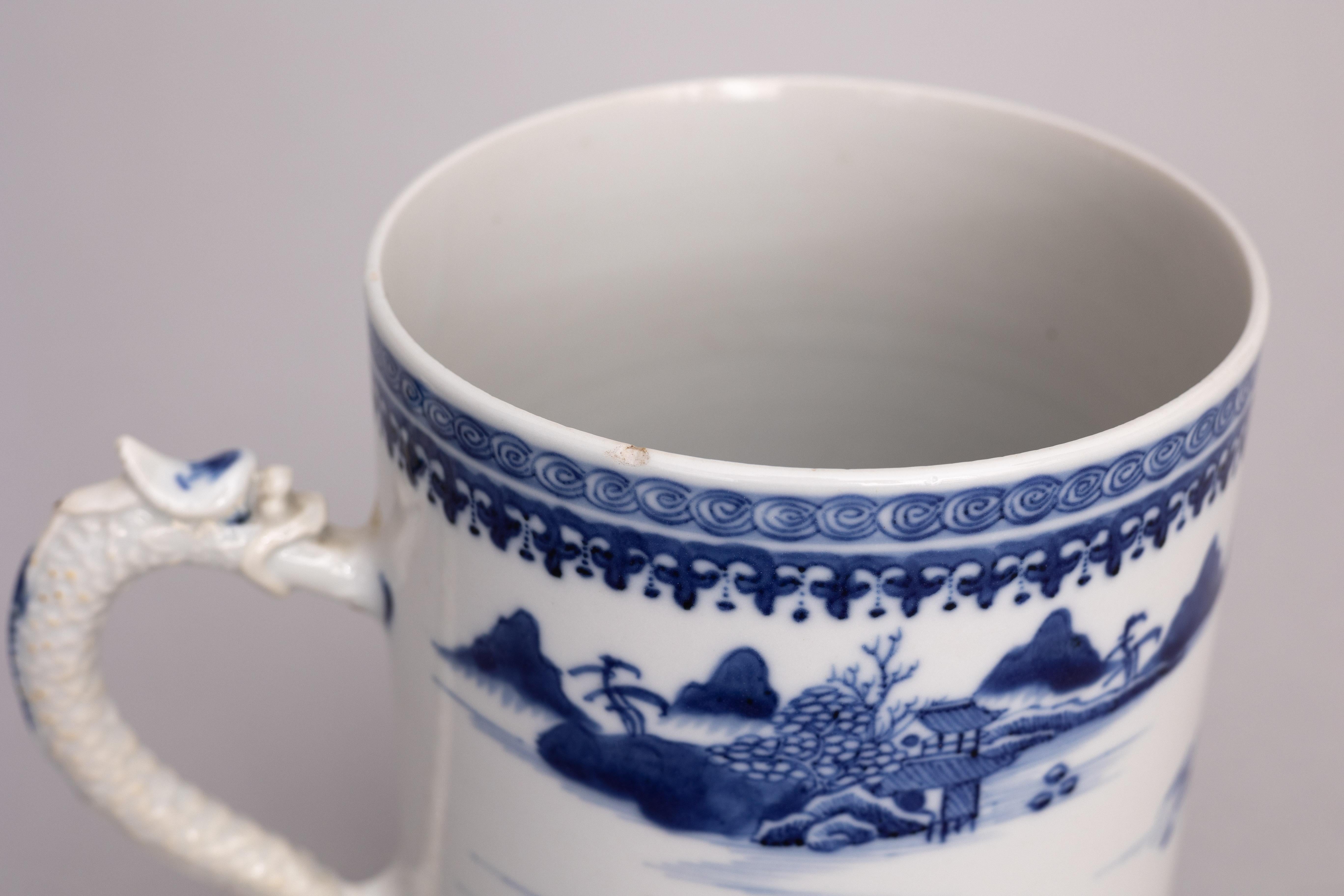 18th Century Blue and White Chinese Export Porcelain Mug 1