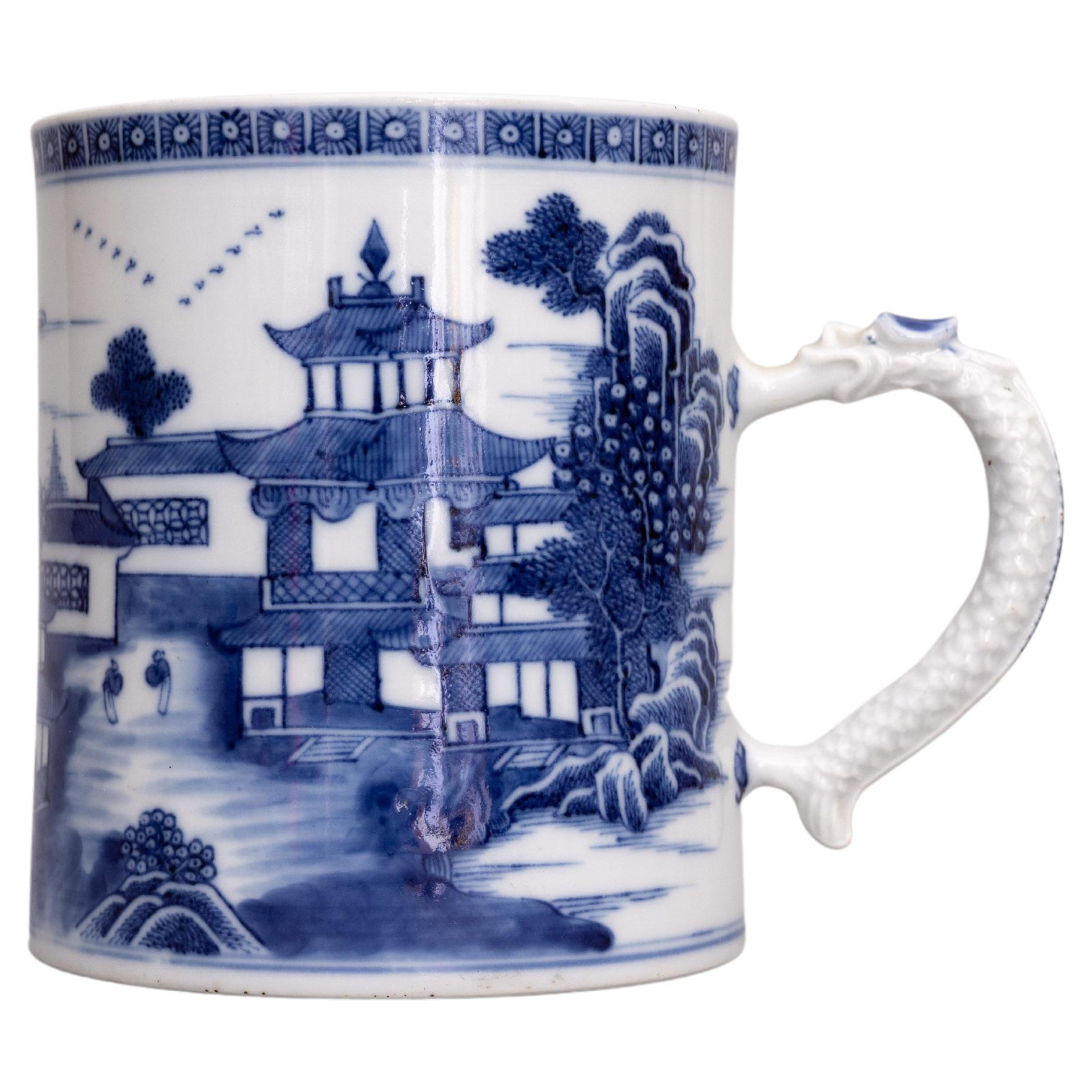 18th Century Blue and White Chinese Export Porcelain Mug
