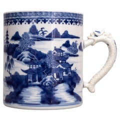 18th Century Blue and White Chinese Export Porcelain Mug