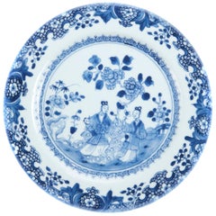 18th Century Blue and White Chinese Plate
