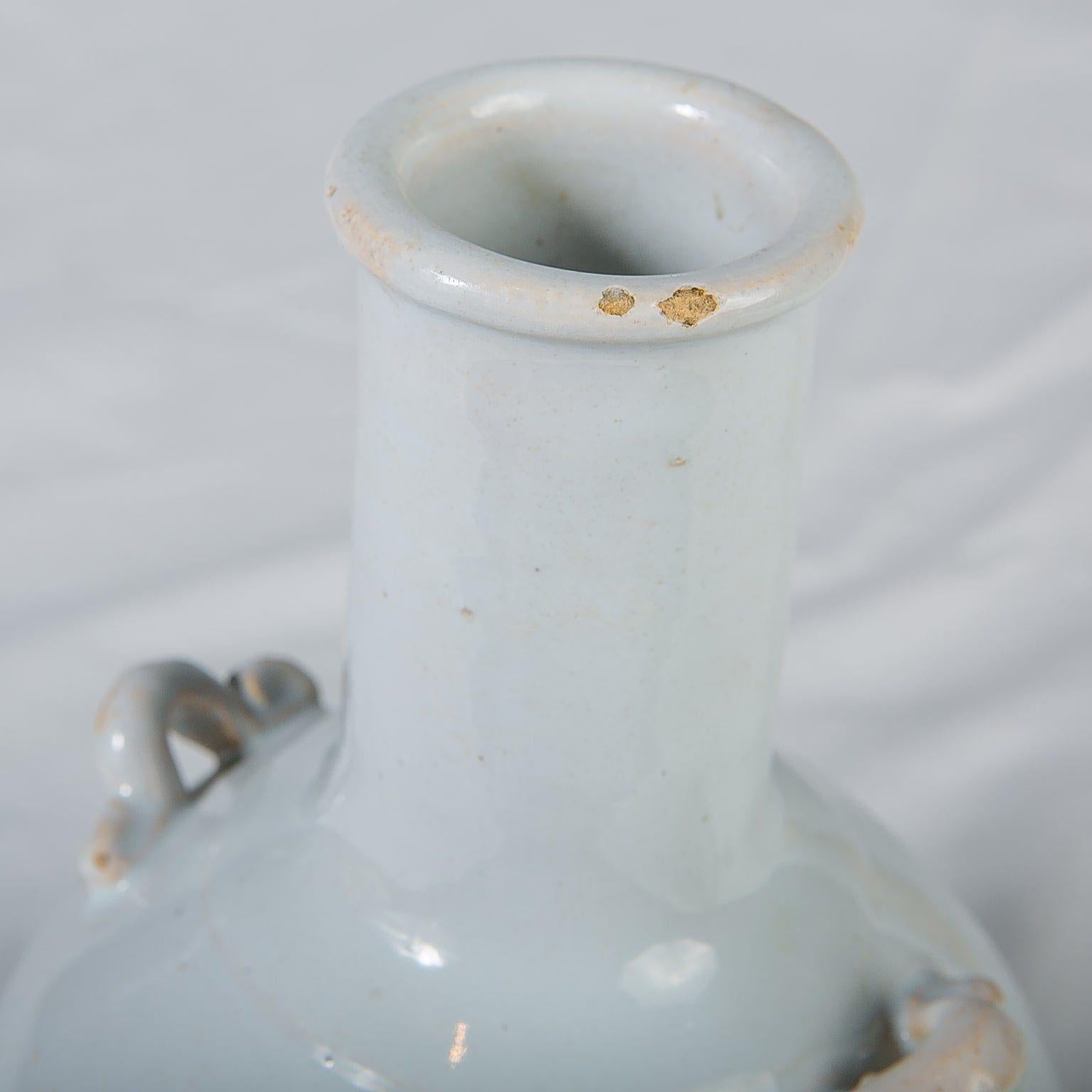 Country Bouteille de Delft bleue et blanche du 18ème siècle portant l'inscription 