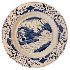 18th Century Blue and White Delft Plate
