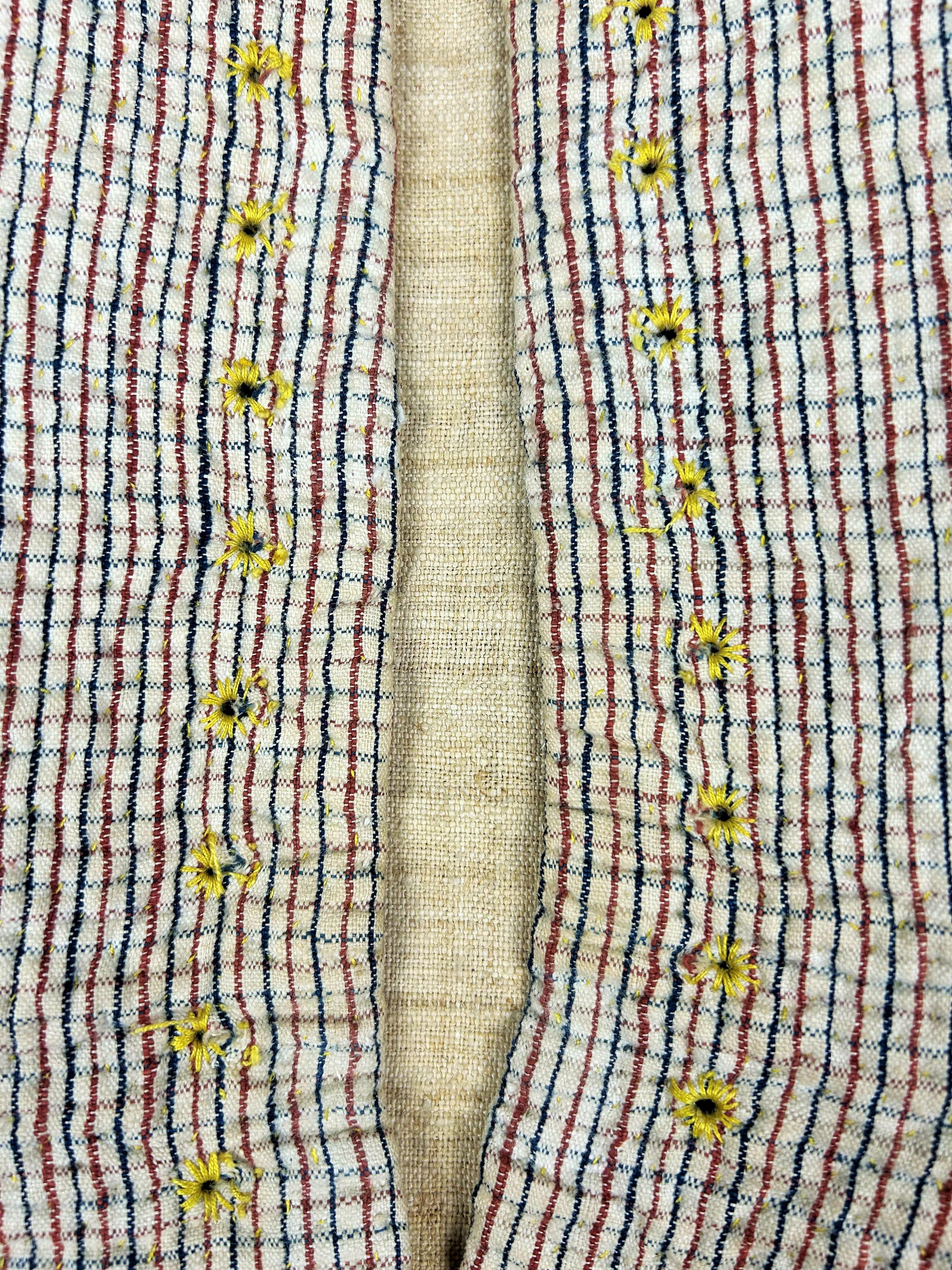 18th Century bodice stay in quilted yellow silk - France Circa 1770 For Sale 8