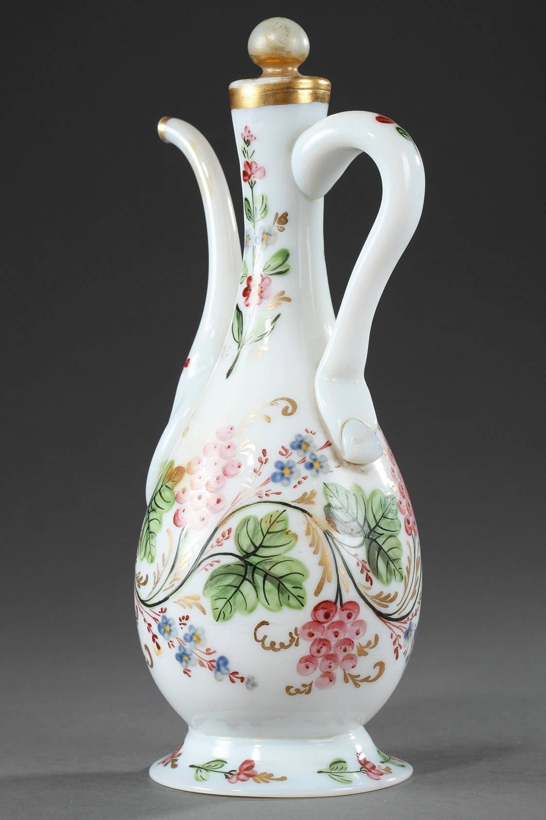 Enameled 18th Century Bohemian Opaline Service Set For Sale