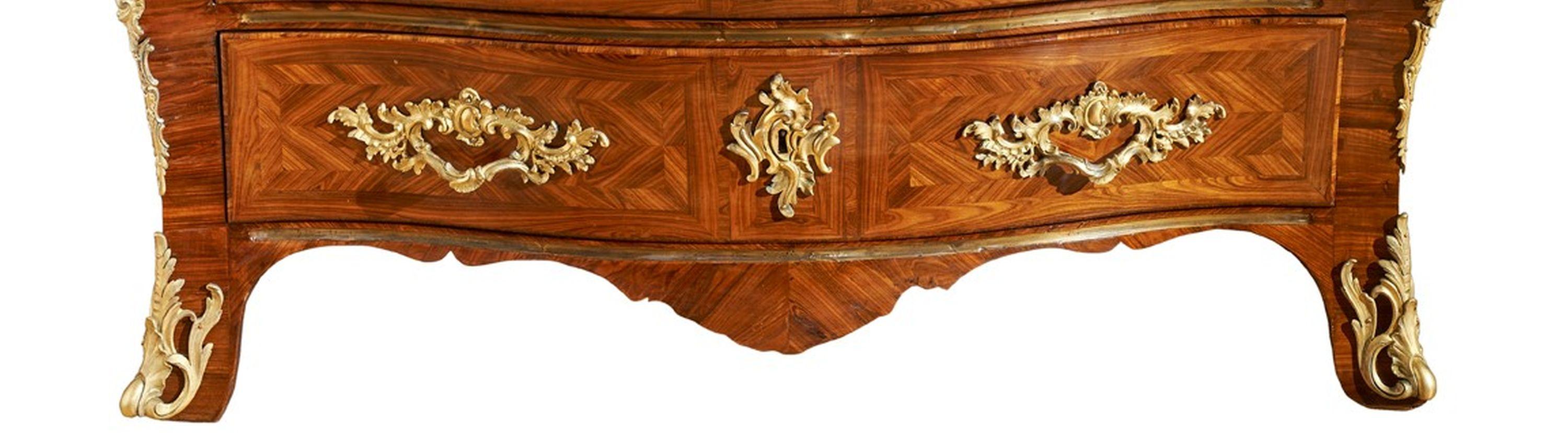 Wood 18th Century Bois De Violette Louis XV French Chest of Drawers