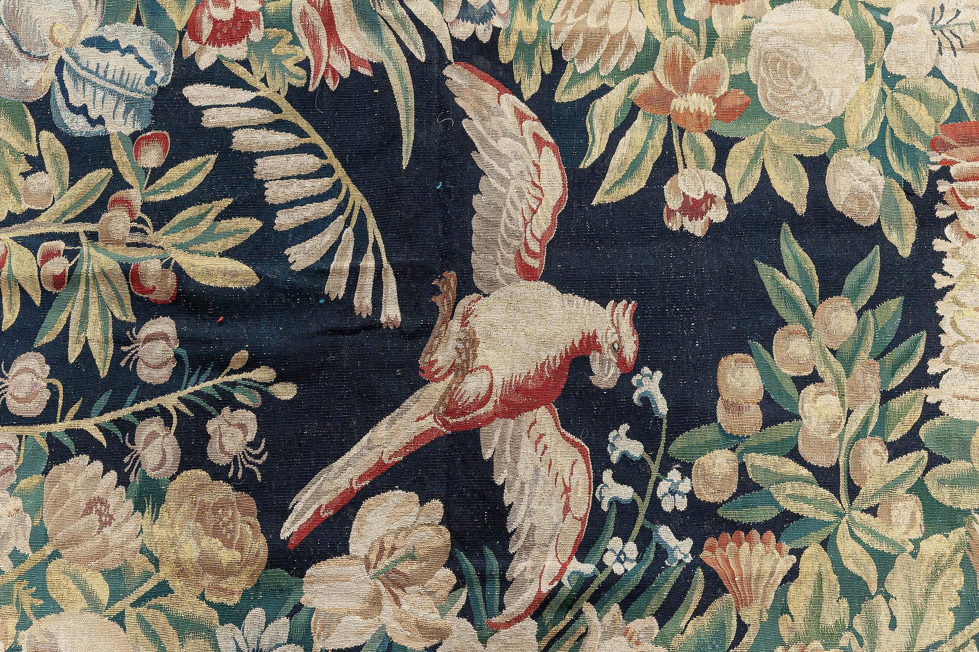 18th Century Bold Floral Gobelins Tapestry In Good Condition For Sale In New York, NY