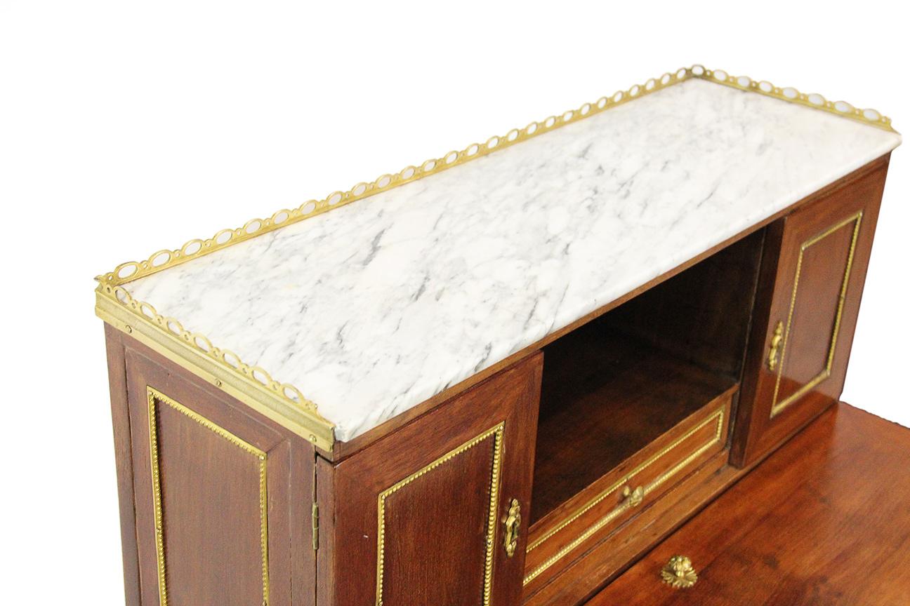 18th Century Bonheur Du Jour Desk Stamped Cramer in Mahogany Veneer For Sale 2