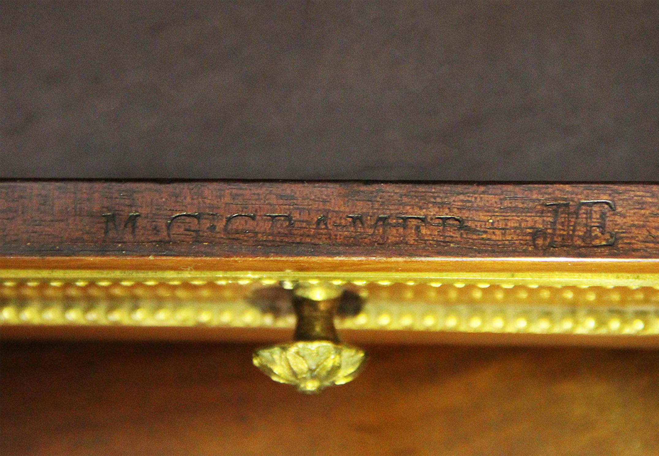 18th Century Bonheur Du Jour Desk Stamped Cramer in Mahogany Veneer In Good Condition For Sale In EVREUX, FR