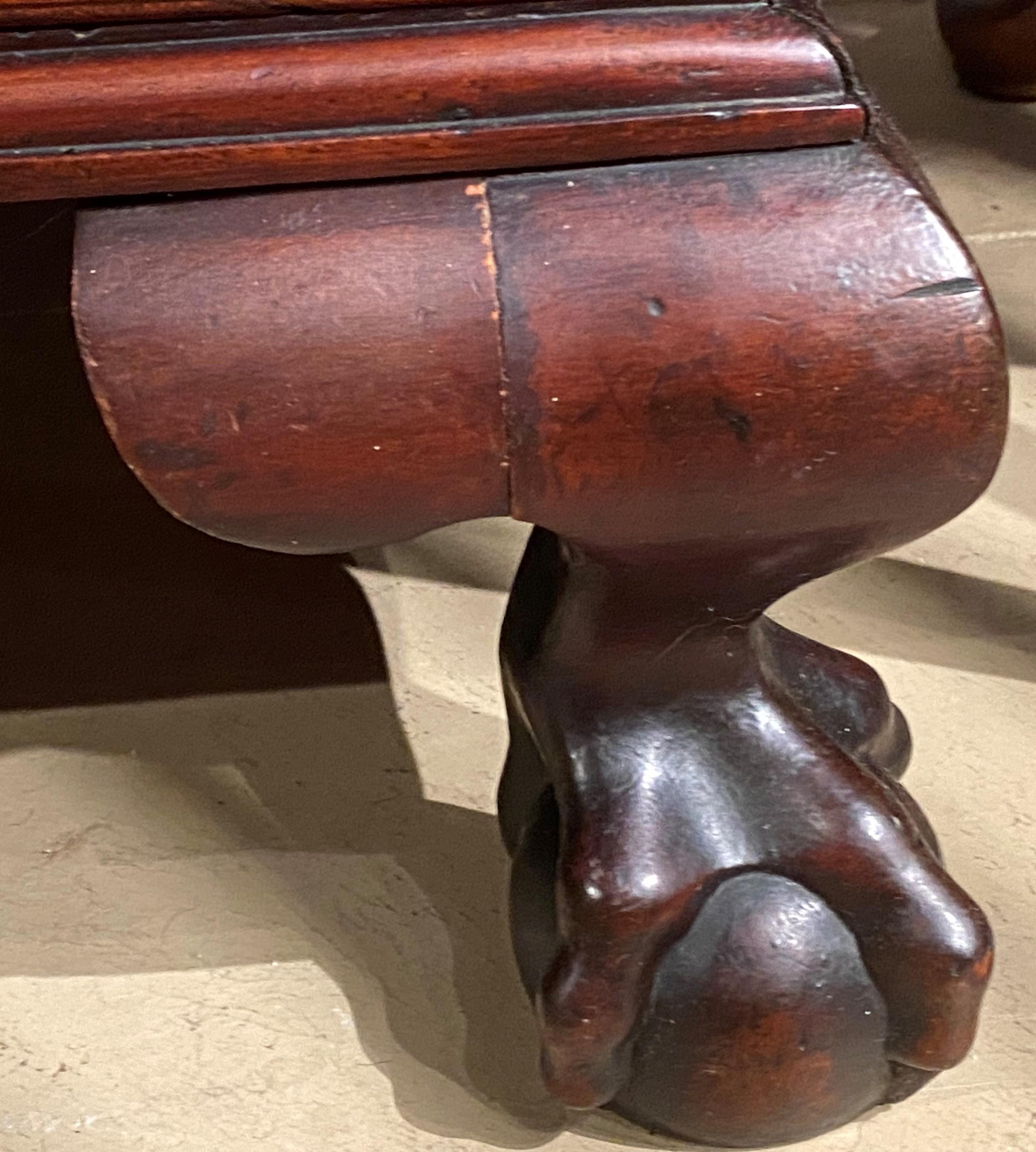 18th Century Boston Chippendale Mahogany Slant Front Desk with Ball & Claw Feet 9