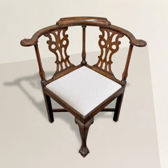 Silla esquinera Chippendale bostoniana del siglo XVIII