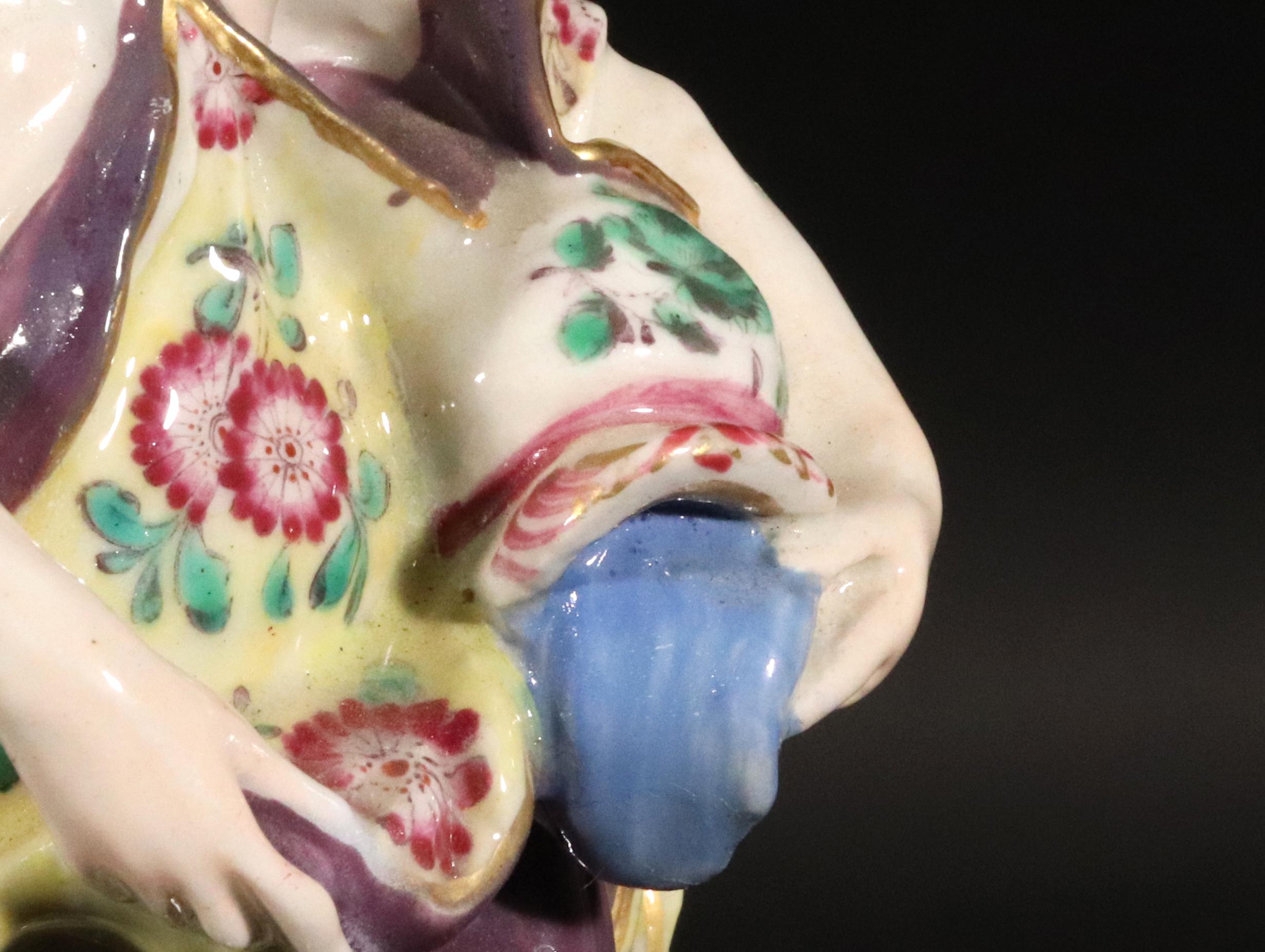 18th-century Bow Porcelain of Neptune on a Rococo Scroll Base 5