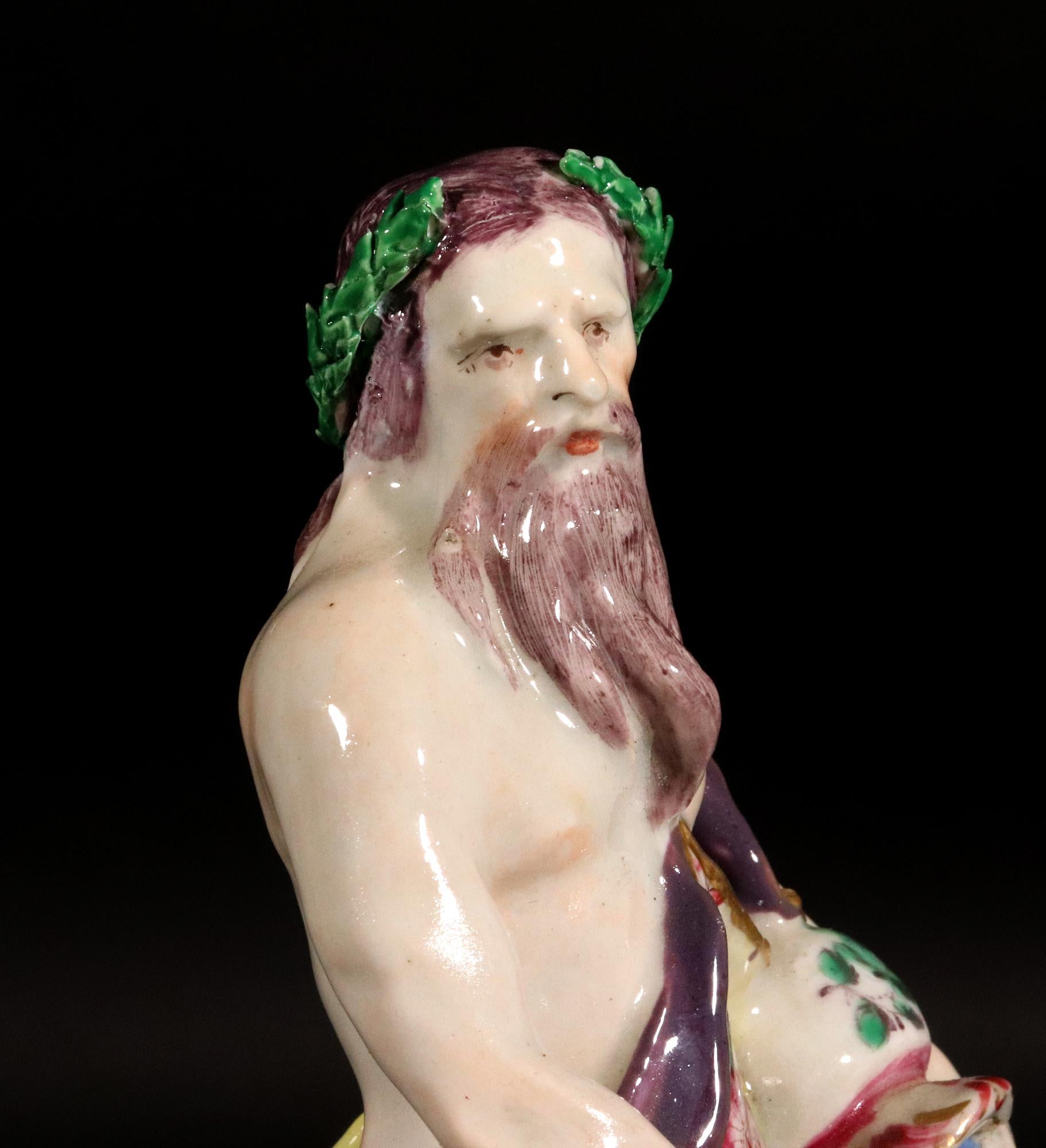 18th-century Bow Porcelain of Neptune on a Rococo Scroll Base 7