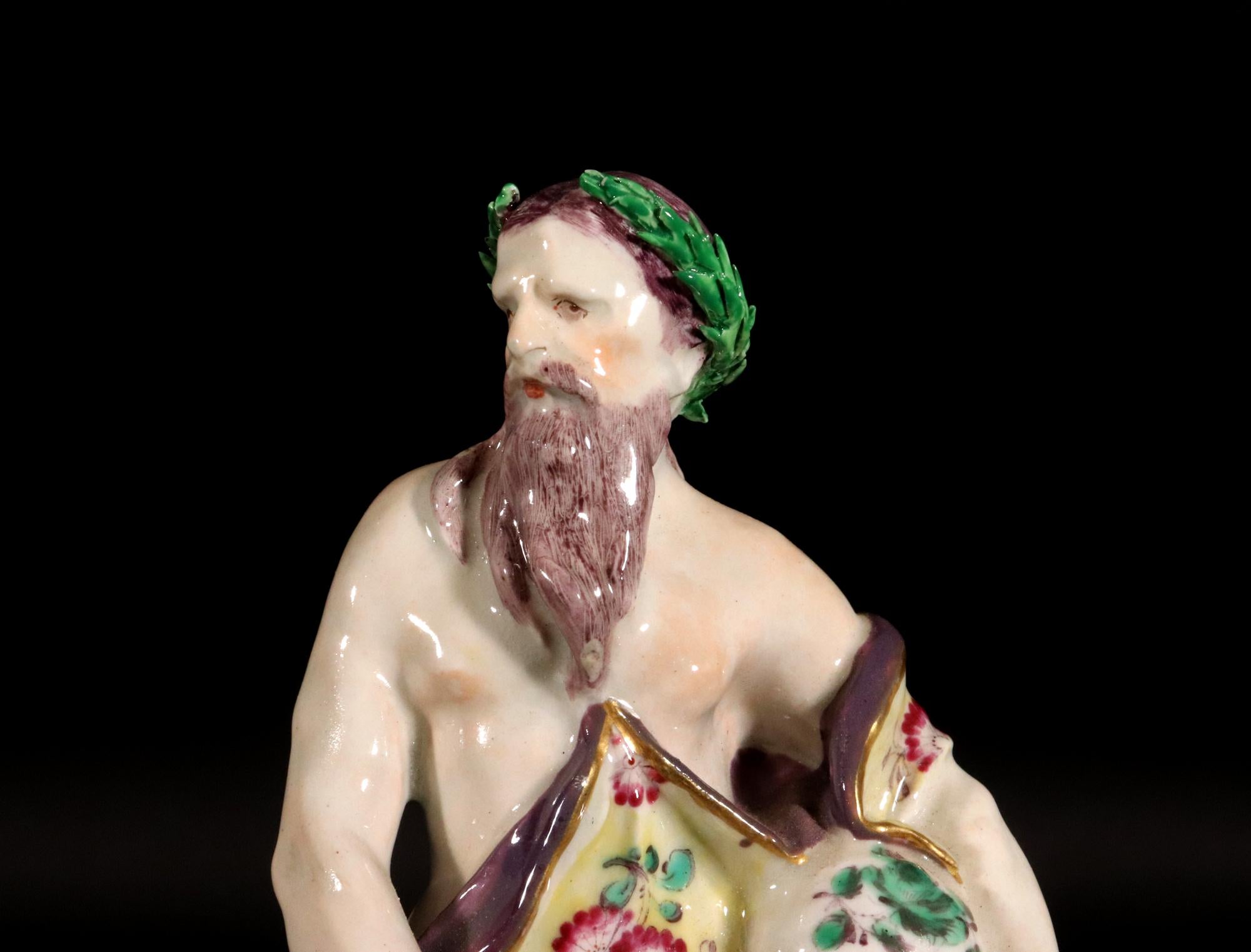 18th-century Bow Porcelain of Neptune on a Rococo Scroll Base 8
