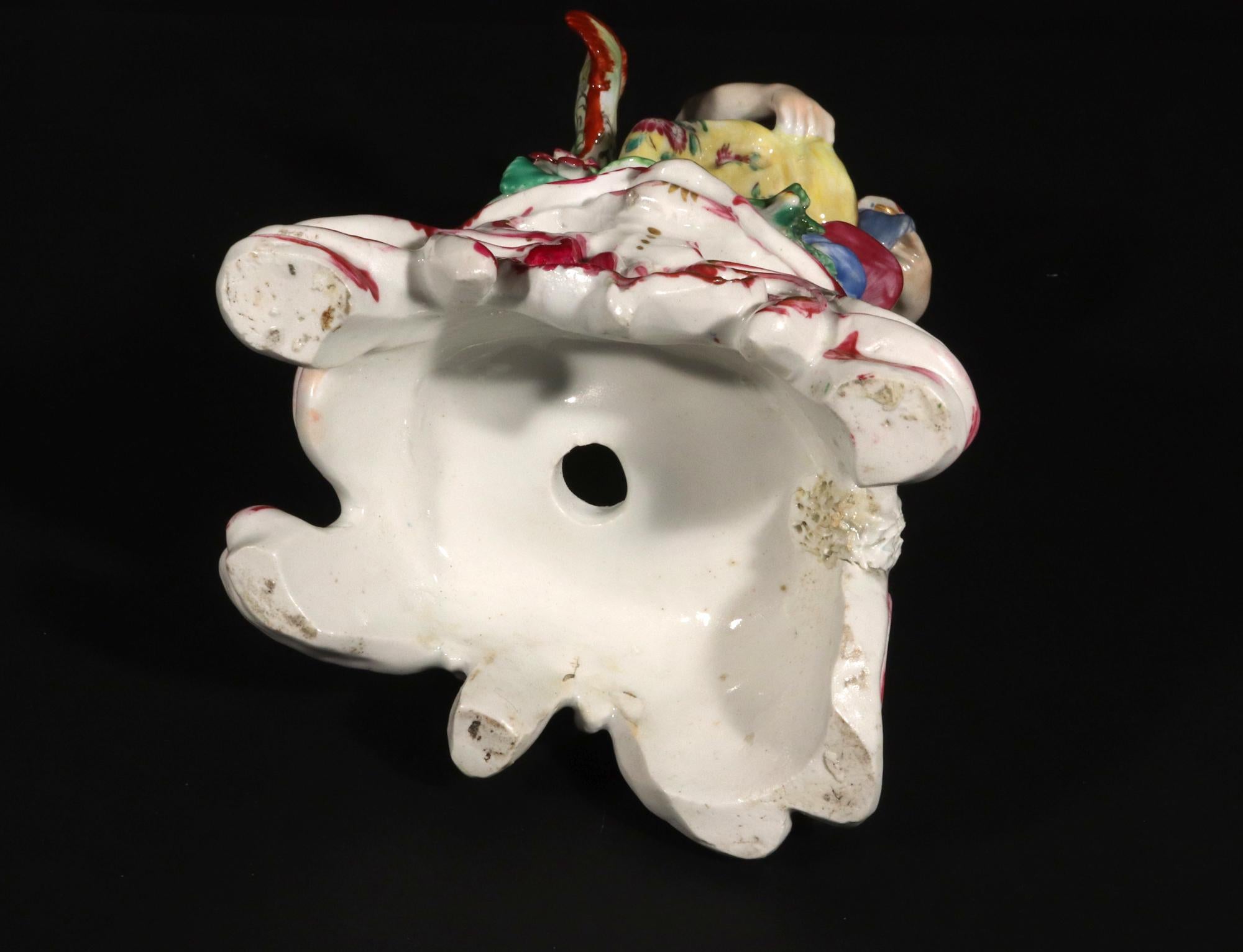 18th-century Bow Porcelain of Neptune on a Rococo Scroll Base 11