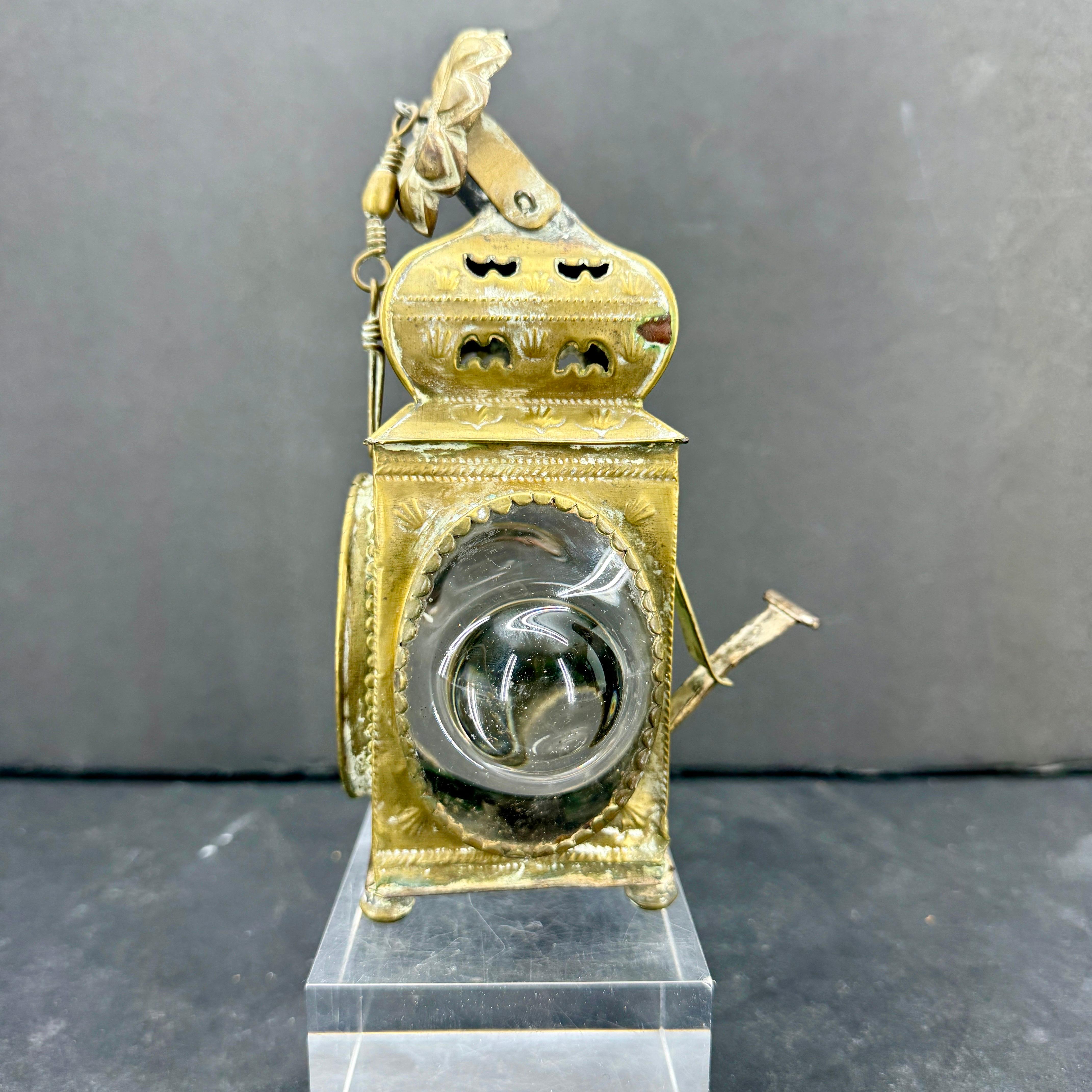 Farol portátil de latón del siglo XVIII Luz de velas en Bueno estado para la venta en Haddonfield, NJ