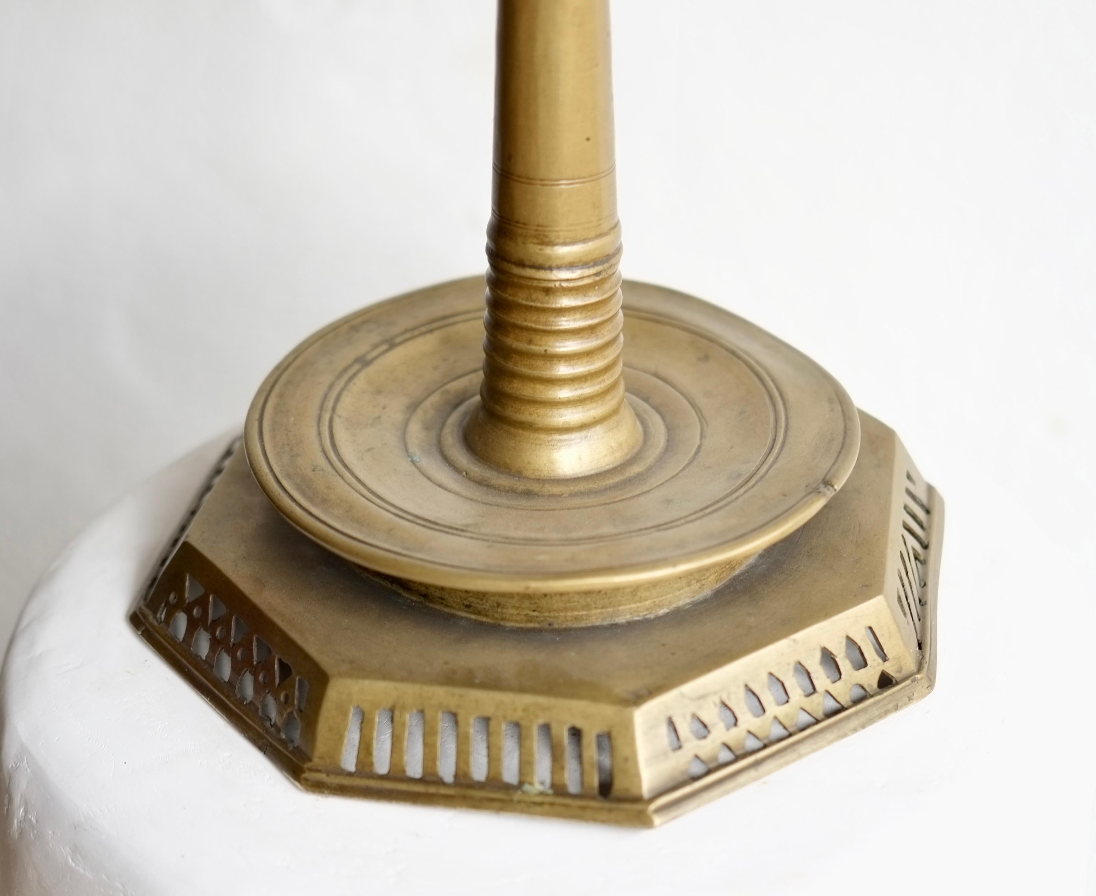 18th Century and Earlier 18th Century Brass Candlestick For Sale