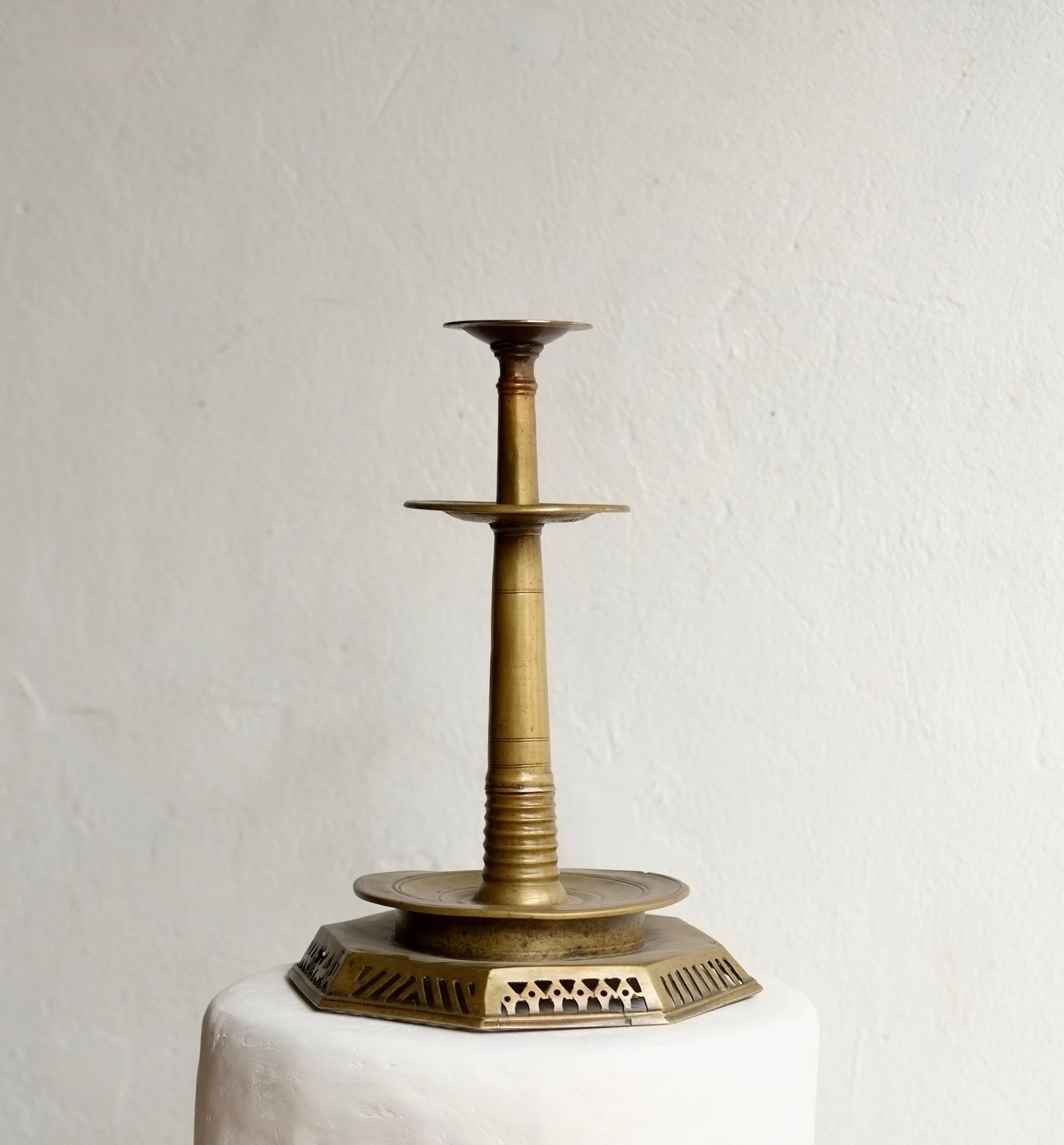 18th Century Brass Candlestick For Sale 4