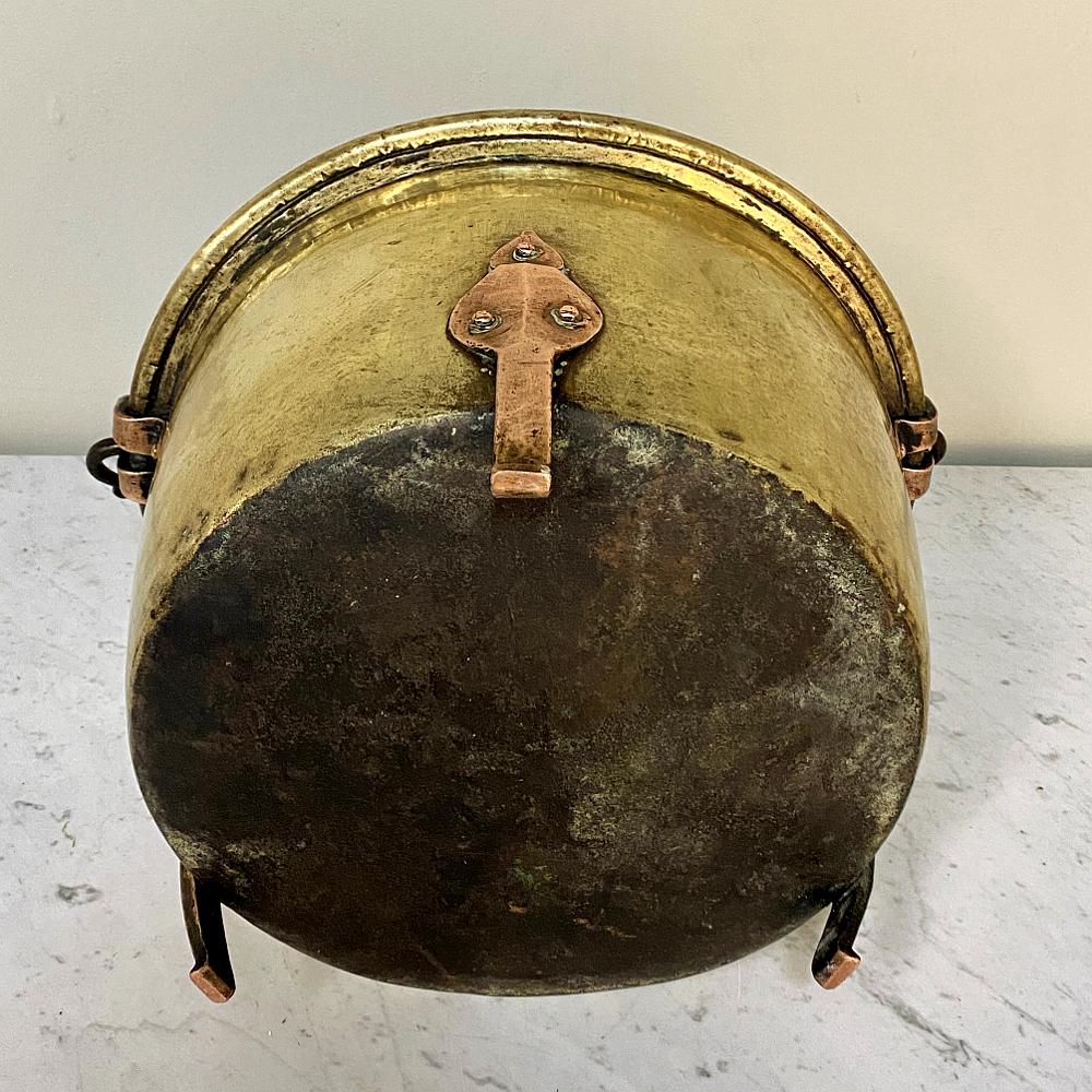 18th Century Brass and Copper Hand-Forged Stock Pot 5