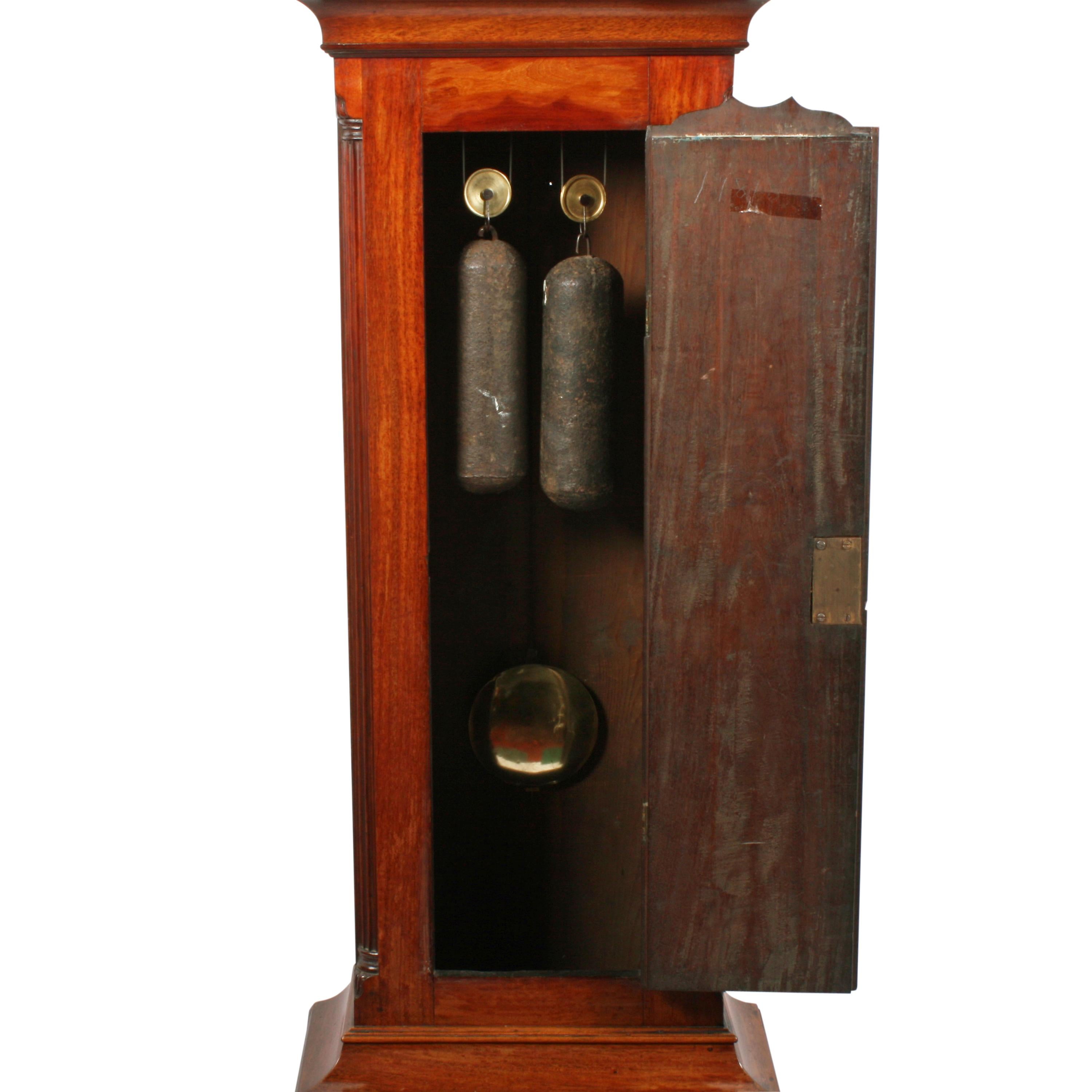 George III 18th Century Brass Dial Grandfather Clock For Sale