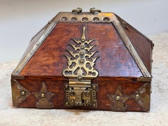 18th Century Brass Mounted and Lacquered "Marriage" Dowry Box