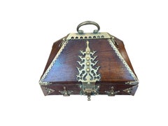 18th Century Brass Mounted and Lacquered “Marriage” Dowry Box.