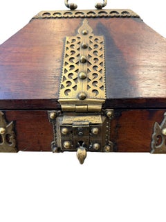 18th Century Brass Mounted and Lacquered “Marriage” Dowry Box.