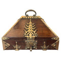 18th Century Brass Mounted and Lacquered “Marriage” Dowry Box.