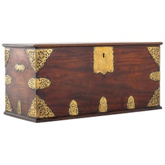 Antique 18th Century Brass Mounted Trunk