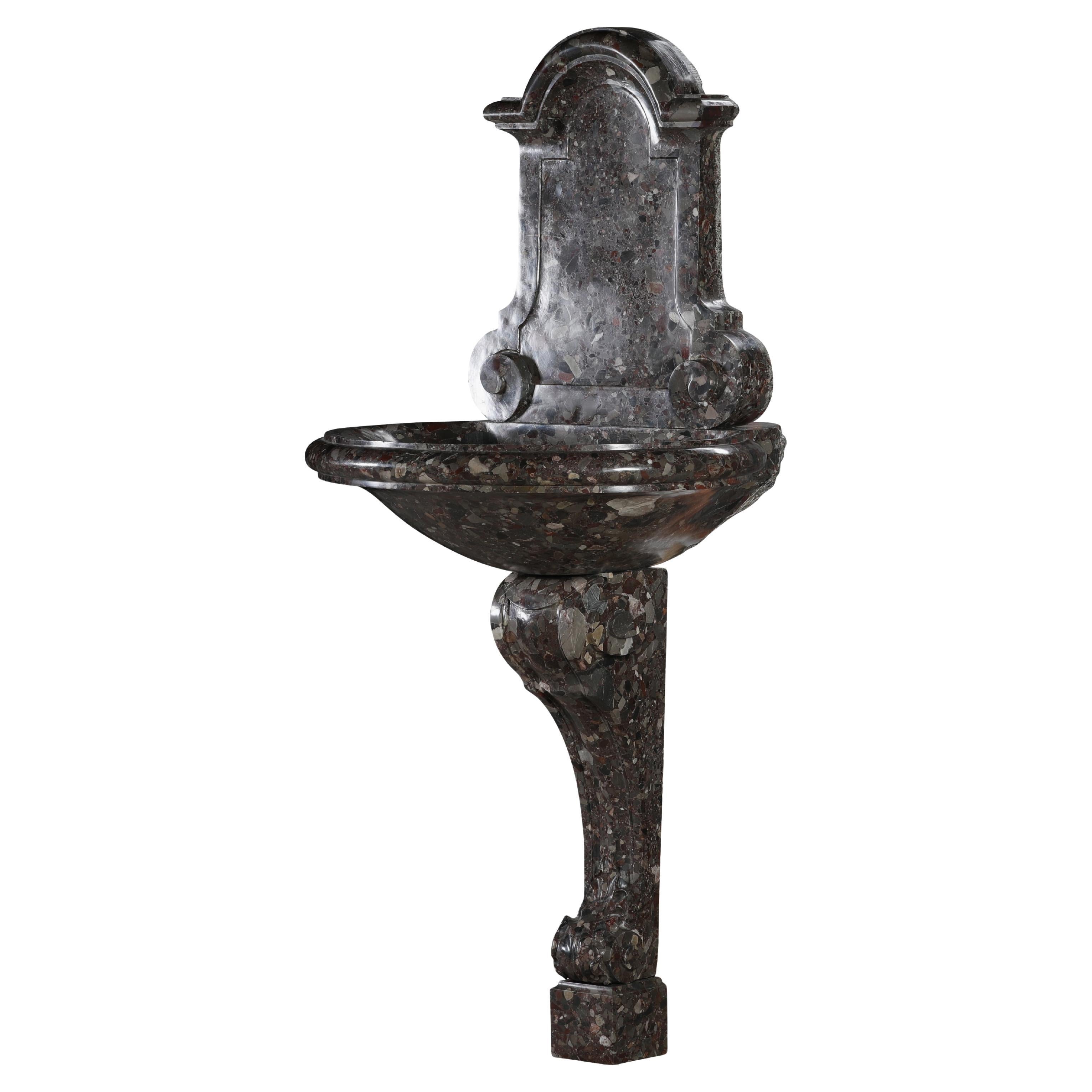 18th Century Breccia Marble Wall Fountain - Sink - Breccia Nouvelle - France For Sale