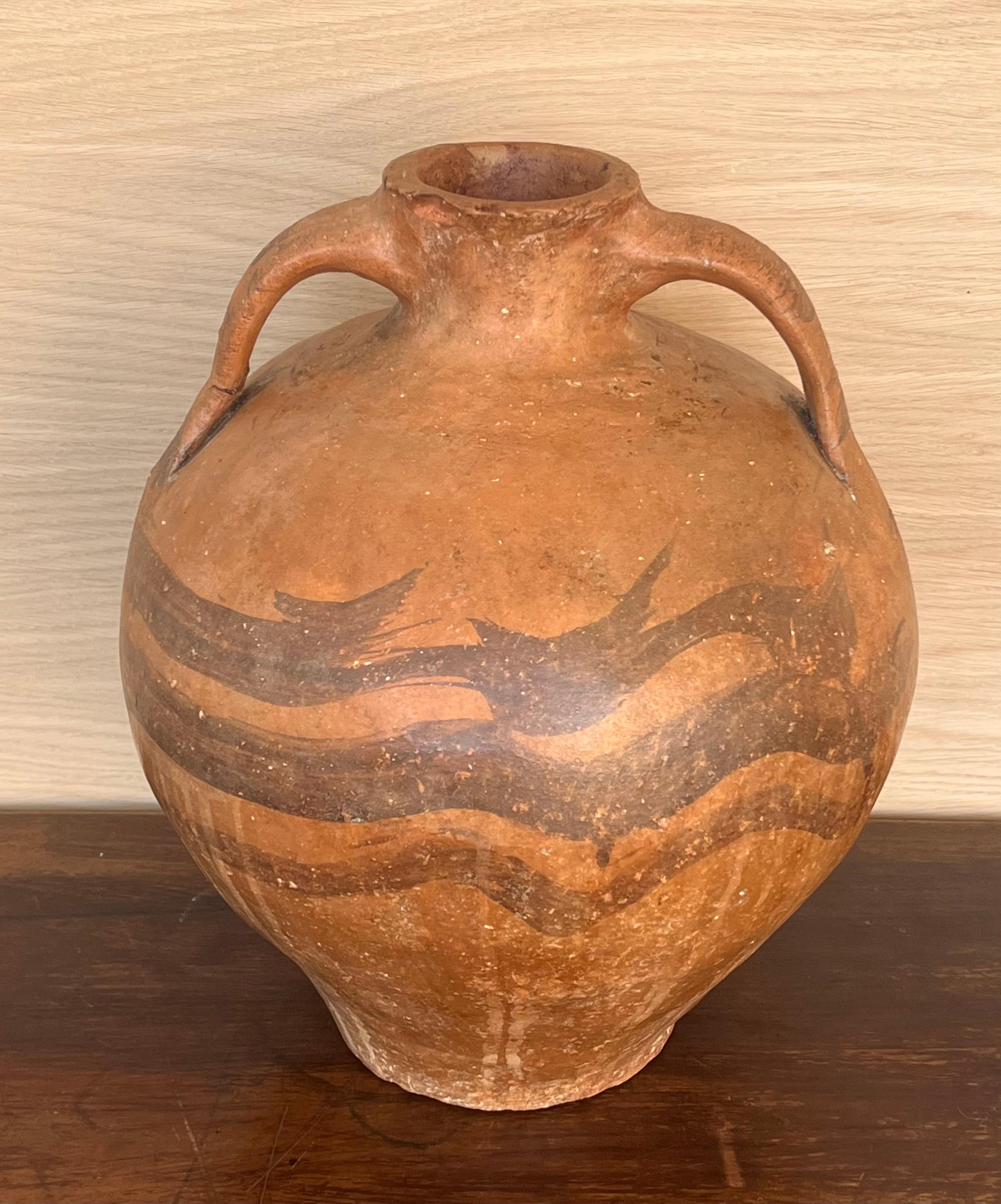 Brautkrug-Vase „Cantaro“ aus Calanda, Spanien, Terrakotta-Vase, 18. Jahrhundert (Barock) im Angebot