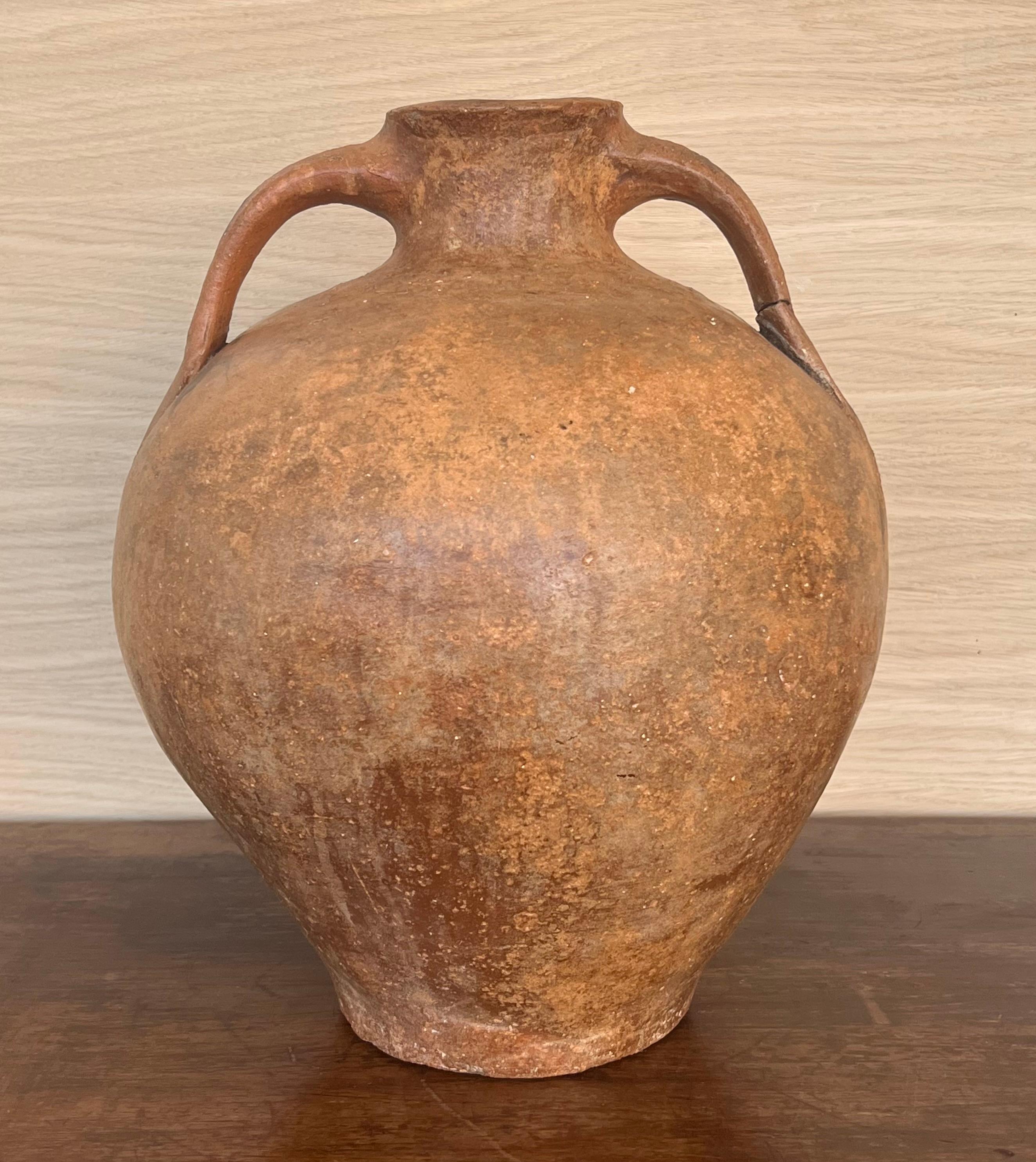 Brautkrug-Vase „Cantaro“ aus Calanda, Spanien, Terrakotta-Vase, 18. Jahrhundert im Angebot 1