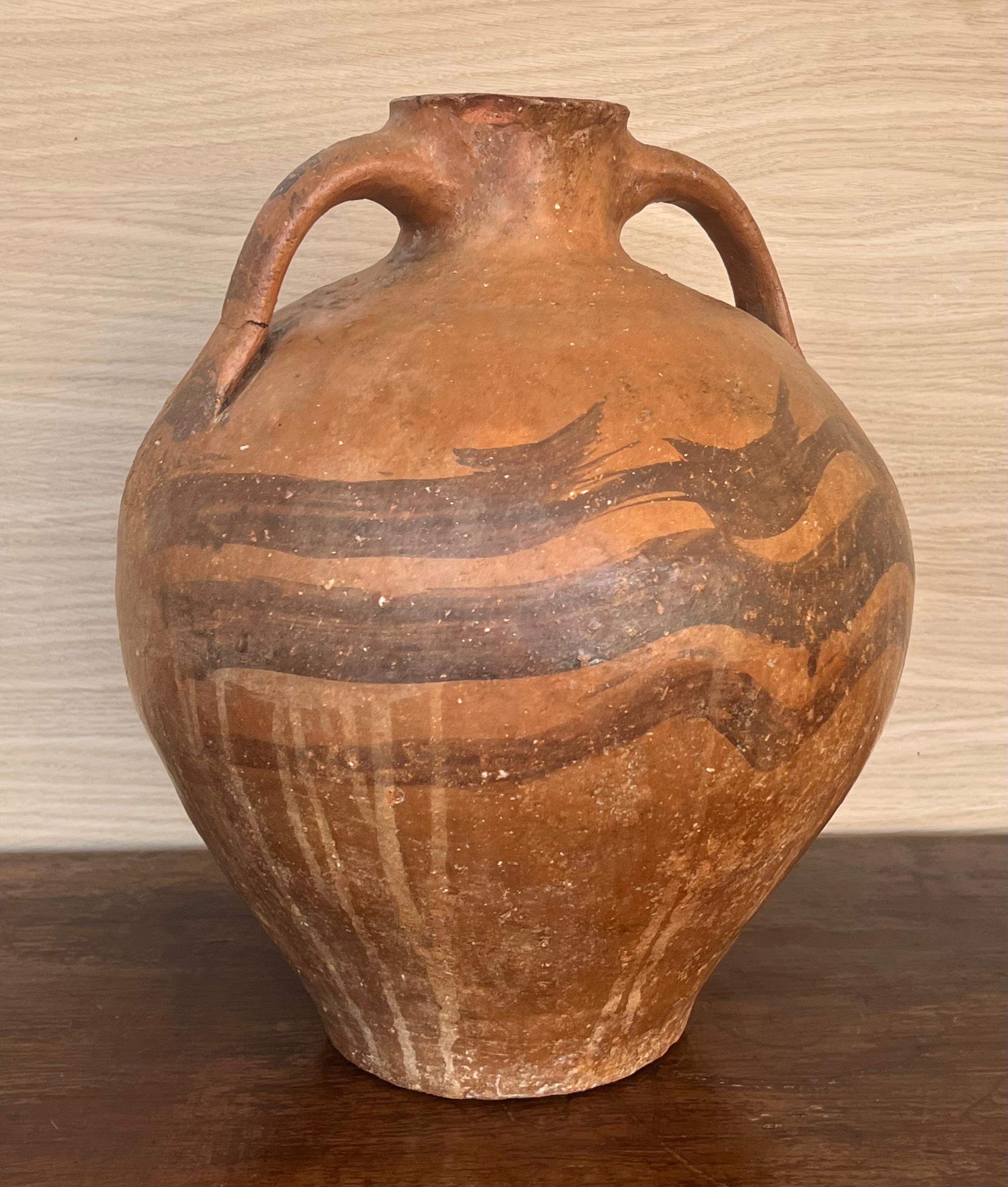 Brautkrug-Vase „Cantaro“ aus Calanda, Spanien, Terrakotta-Vase, 18. Jahrhundert im Angebot 3