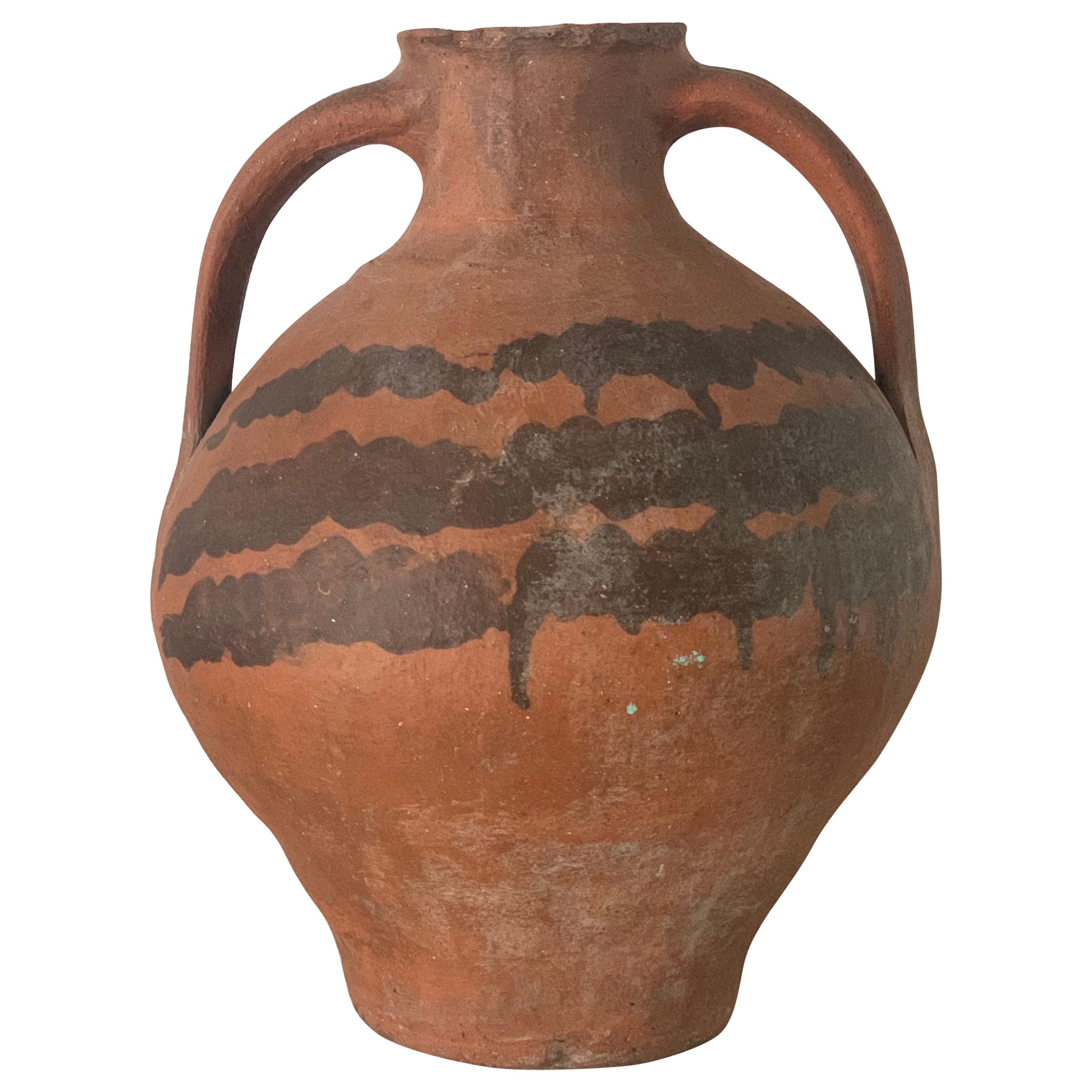 18th Century Bridal Jug Red Picher "Cantaro" from Calanda, Spain Terracotta Vase