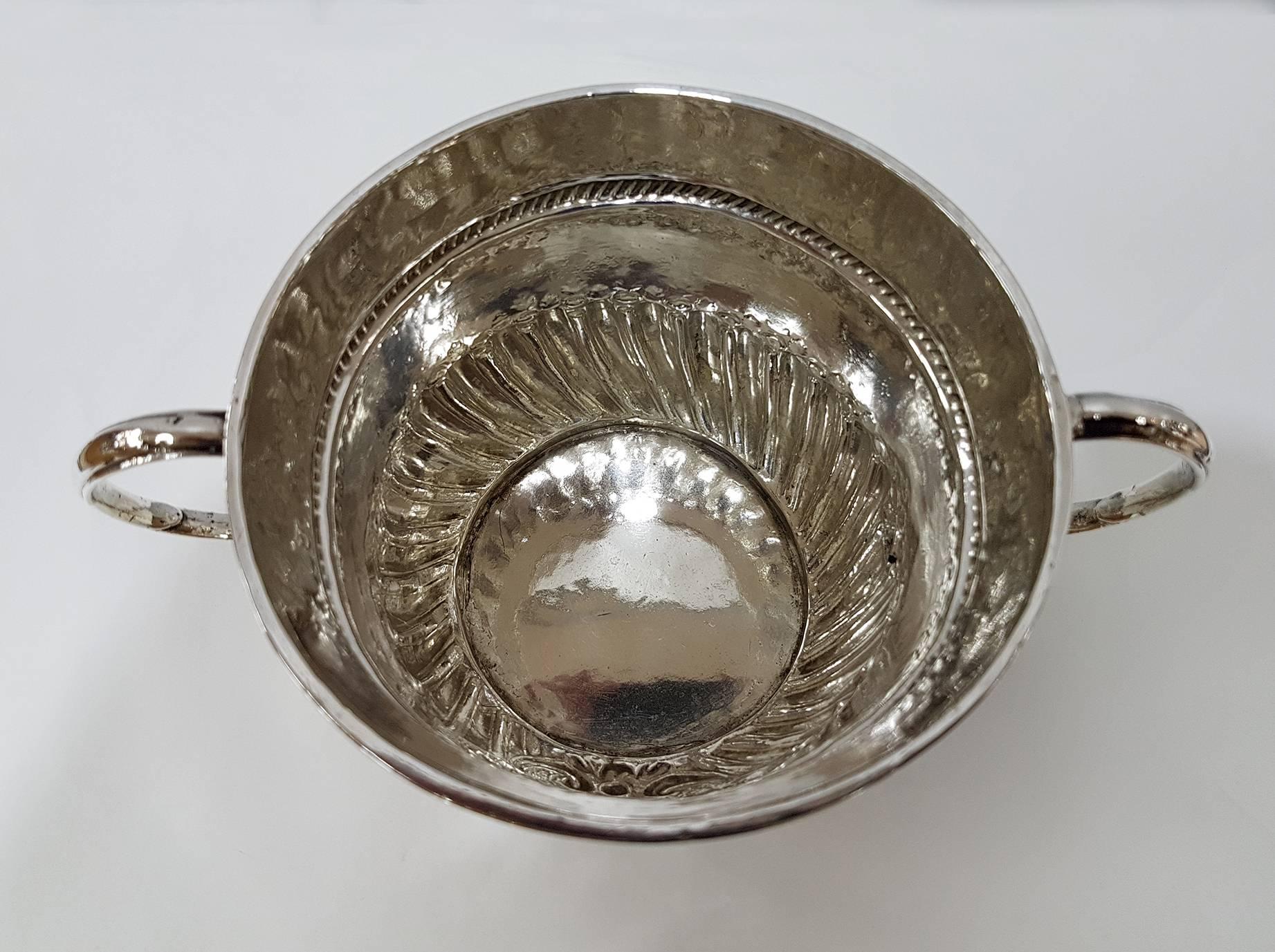 English 18th Century Britannia Standard Silver Porringer, Antique Queen Anne