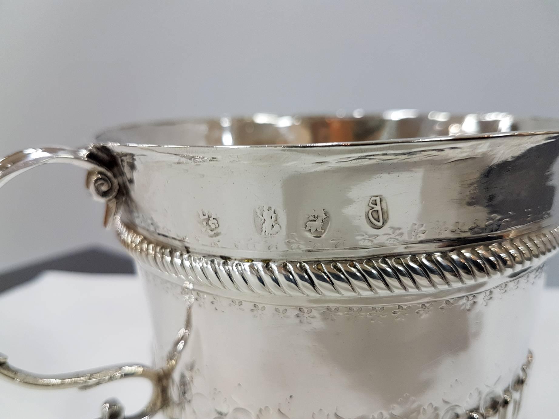 18th Century Britannia Standard Silver Porringer, Antique Queen Anne 2
