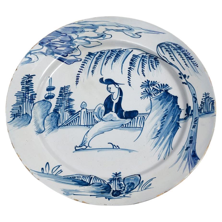 Siglo XVIII Británico, plato de Delft