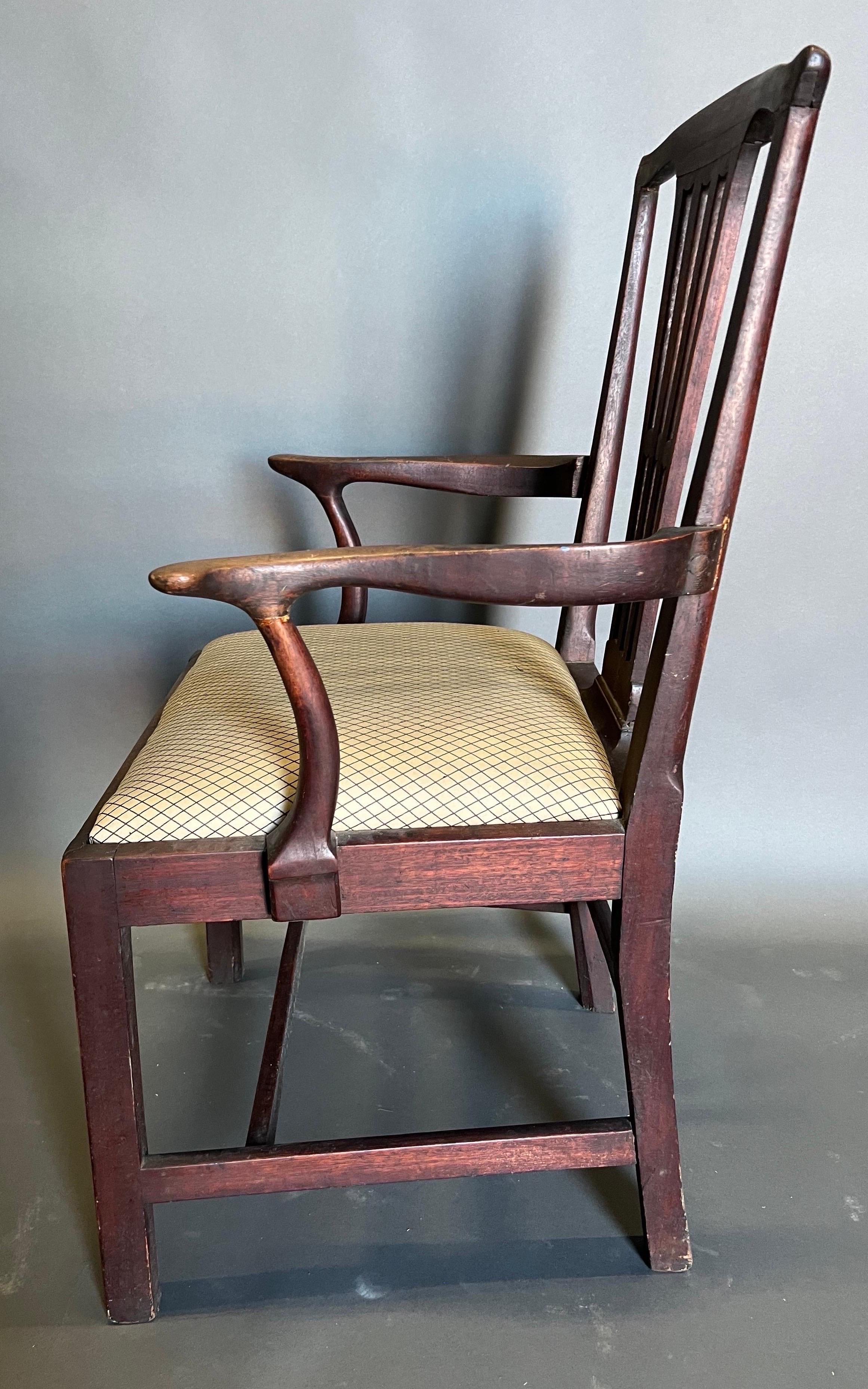 18th Century and Earlier 18th century British mahogany armchair  For Sale