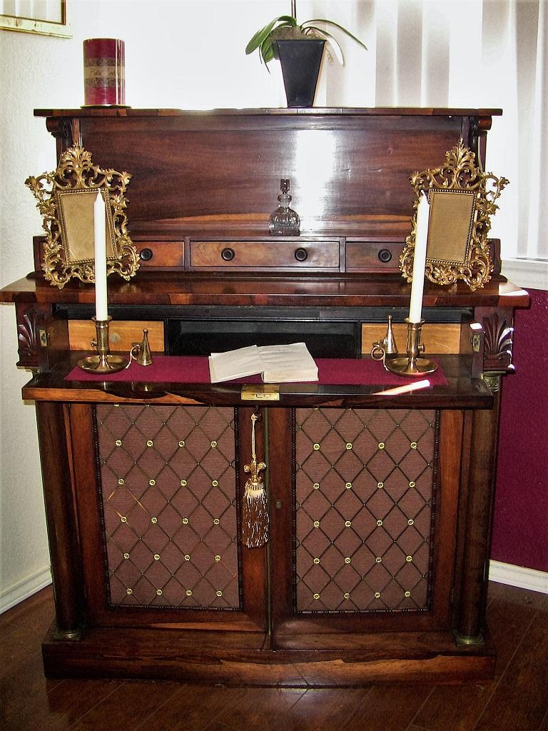 Rosewood 18th Century British Regency Bureau Chiffonier in Manner of Gillows For Sale