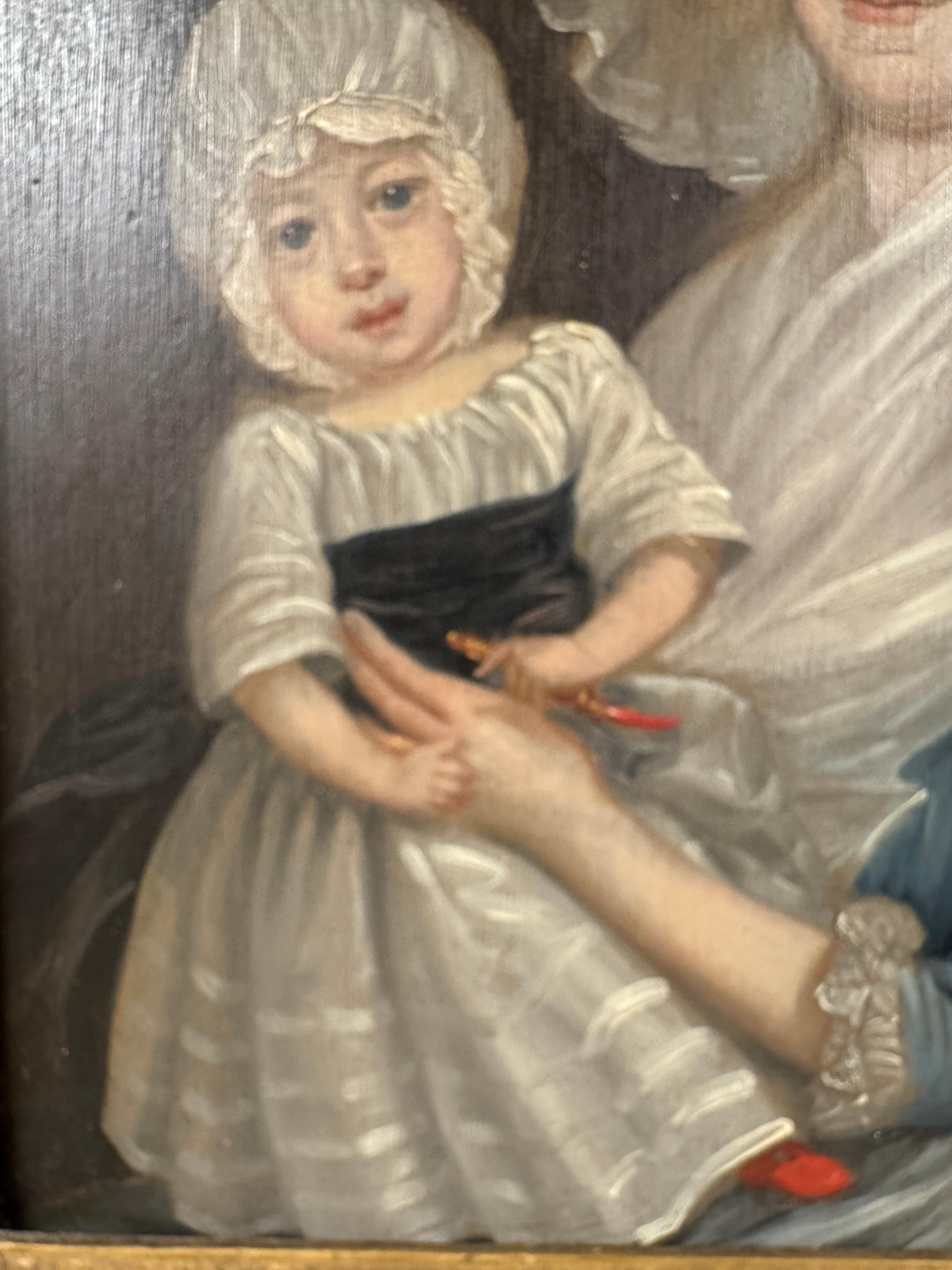 Siglo XVIII Escuela Británica, Retrato de Dama y Niño en Bastante bueno estado para la venta en Basildon, GB