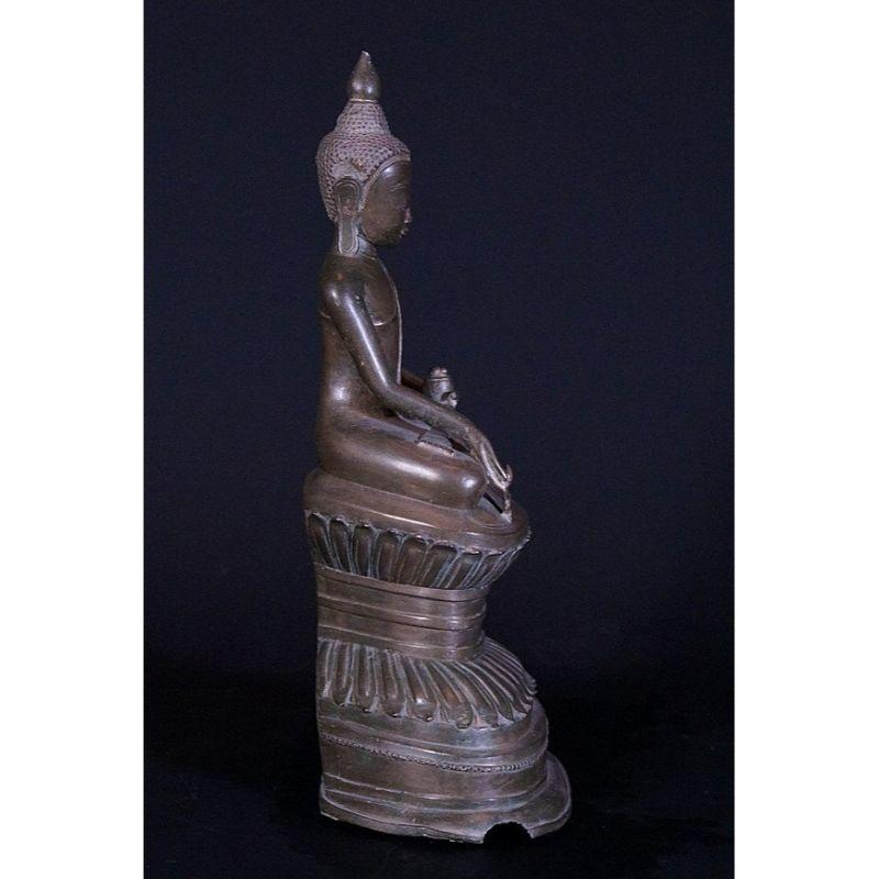 18th Century and Earlier 18th Century Bronze Ava Buddha Statue from Burma For Sale