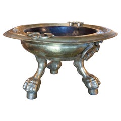 18th Century Bronze Brazier with Handles and Lion's Claw Legs