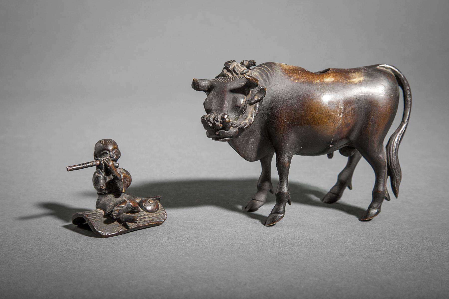 18th Century Bronze Censer of a Boy Riding a Bull For Sale 3