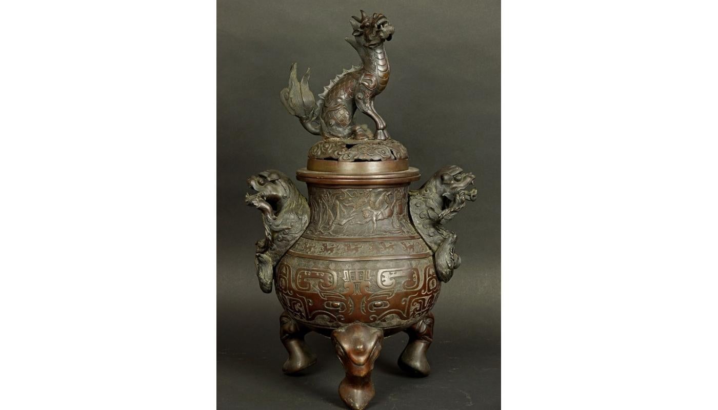18th Century Bronze China Censer 13