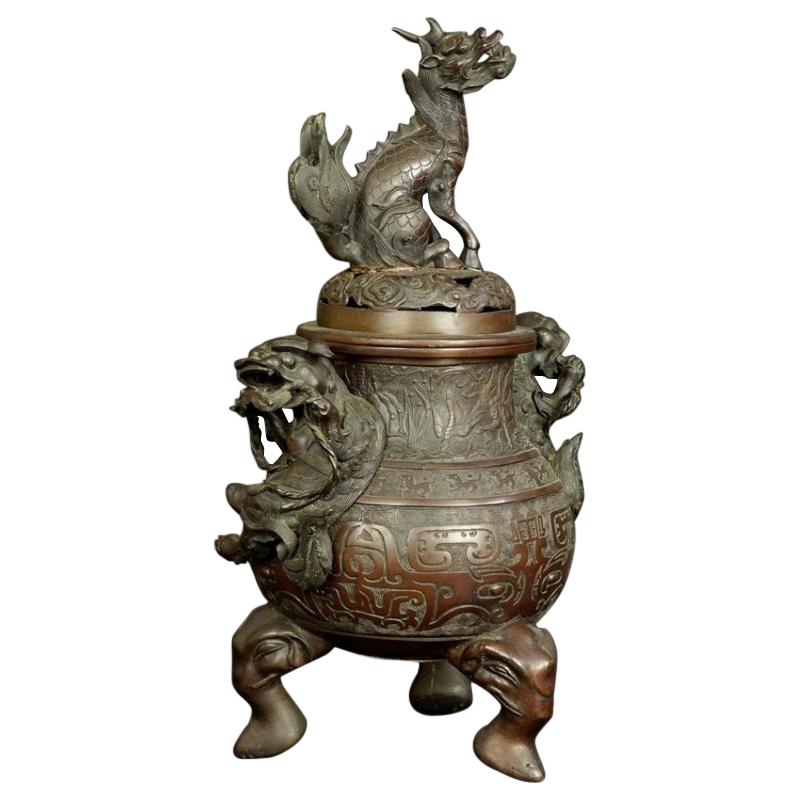 18th Century Bronze China Censer