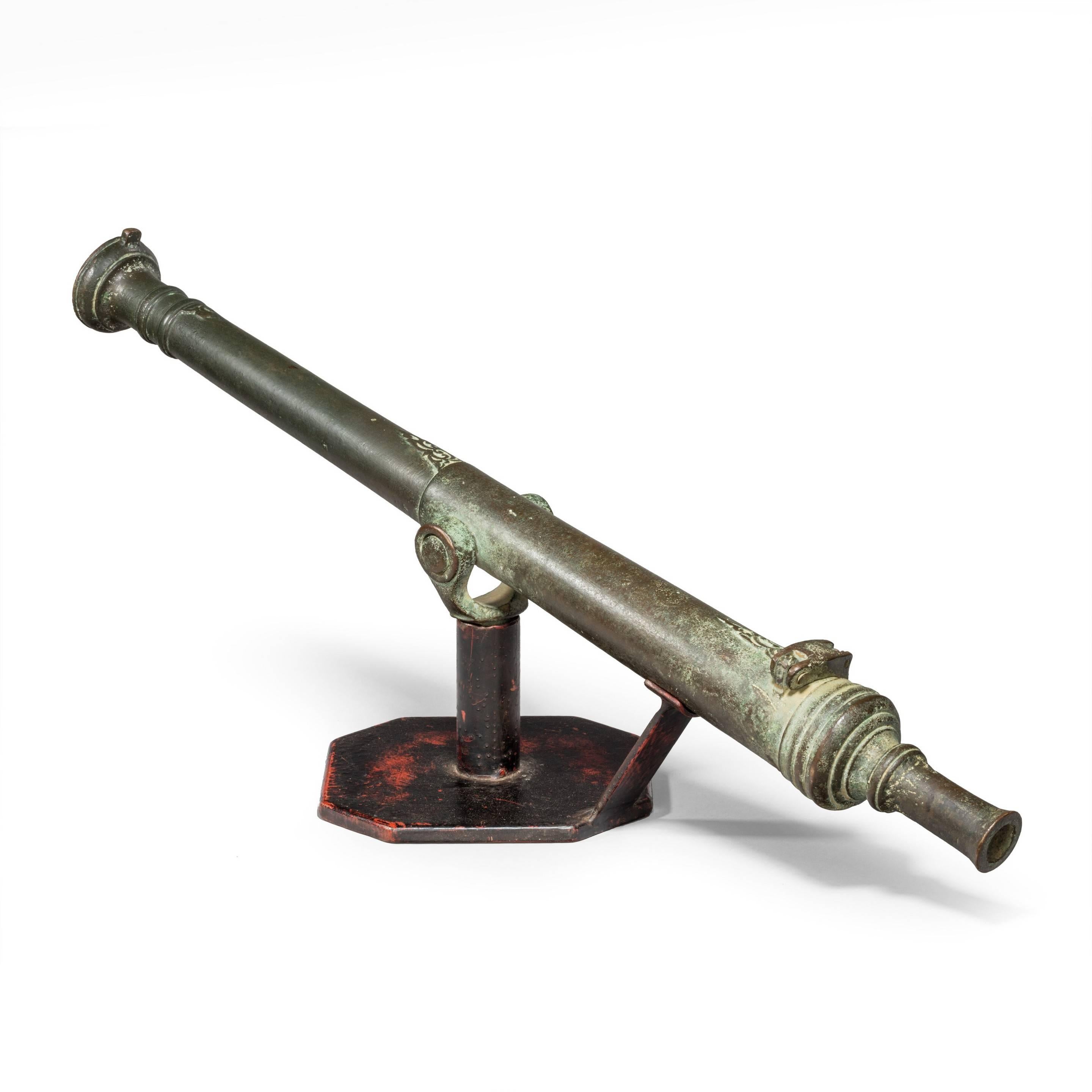 English Late 18th century Lantaka bronze cannon barrel