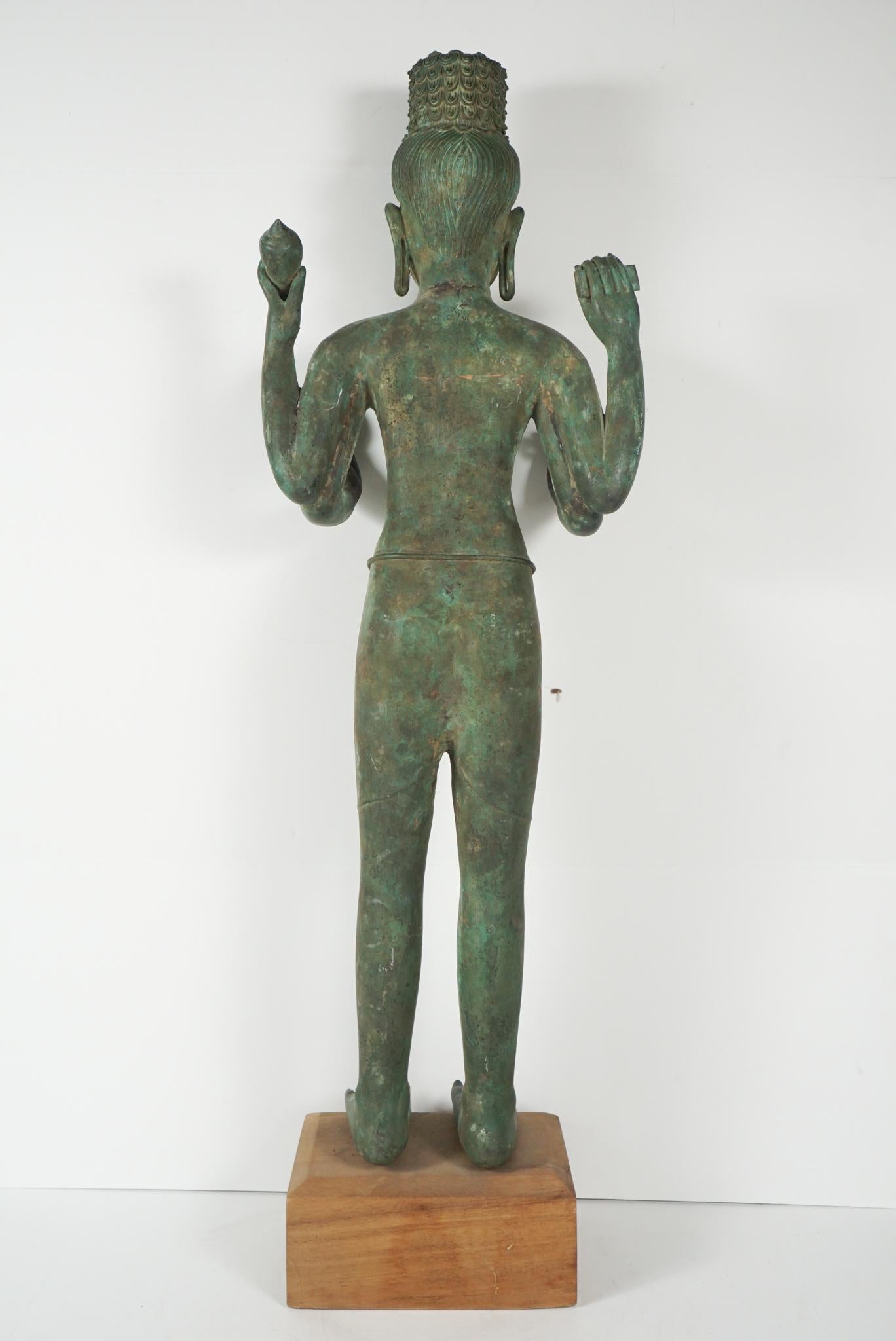 Monumental Bronze Khmer-Style Figure of Avalokiteshvara 4